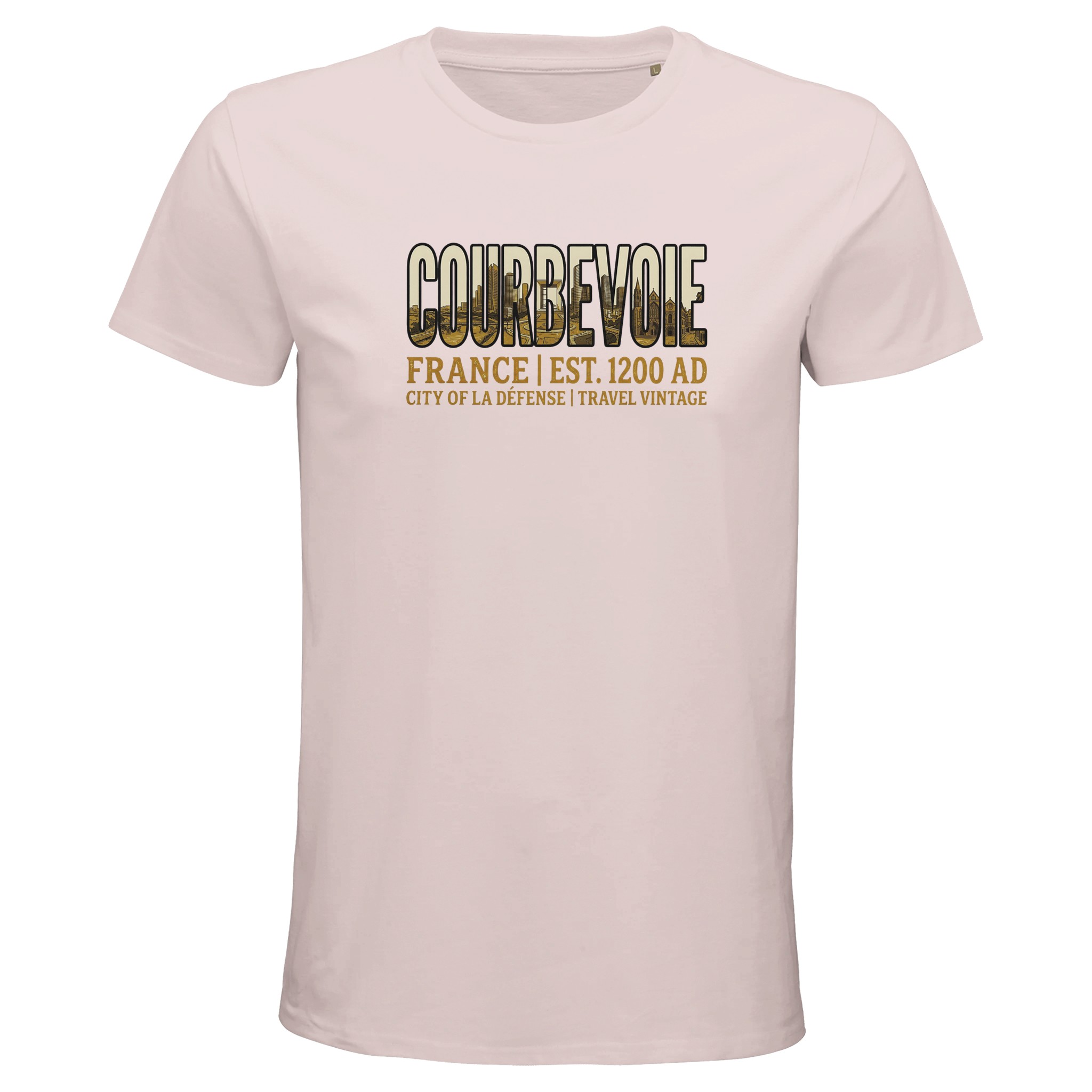 T-shirt Courbevoie homme bio ajusté ville française T-shirt Courbevoie homme bio ajusté ville française