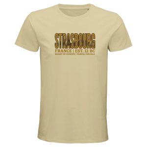 T-shirt Strasbourg homme bio ajusté ville France T-shirt Strasbourg homme bio ajusté ville France, coloris Natural