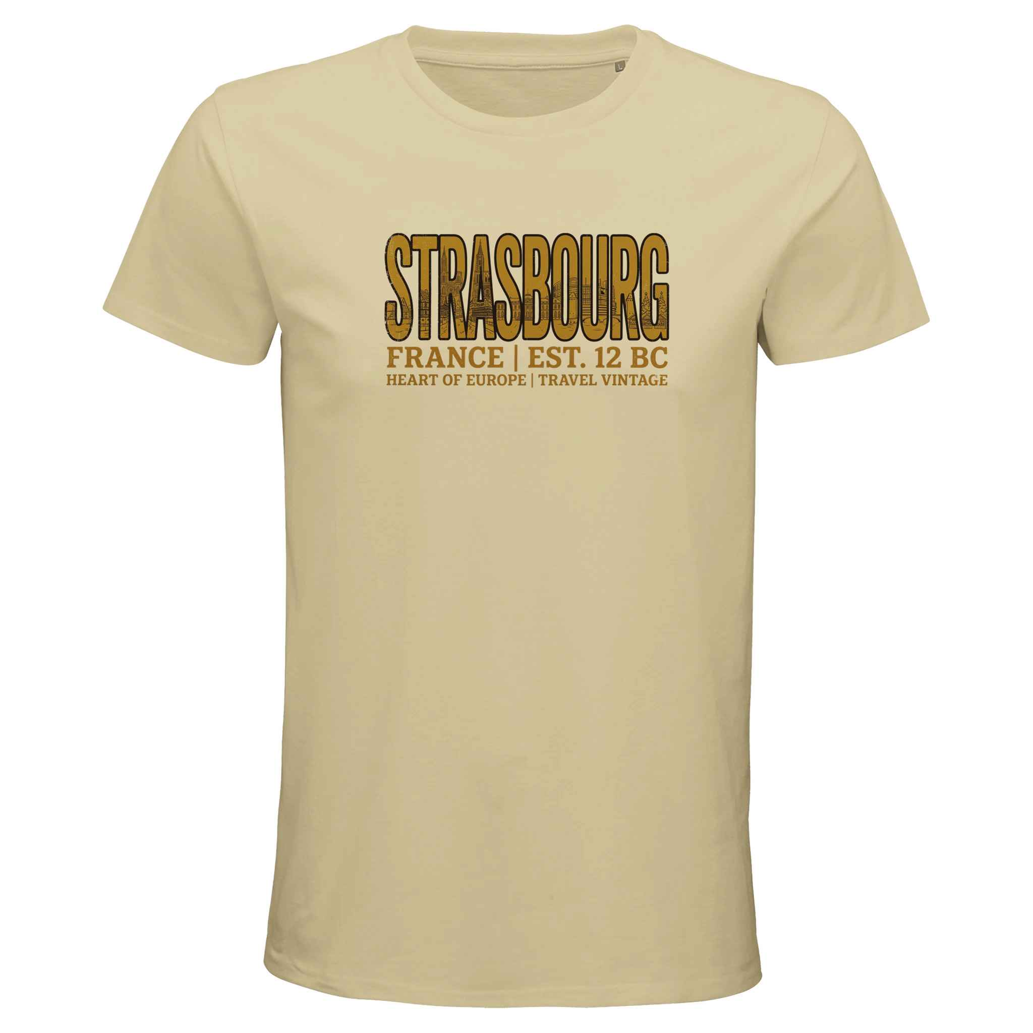 T-shirt Strasbourg homme bio ajusté ville France T-shirt Strasbourg homme bio ajusté ville France