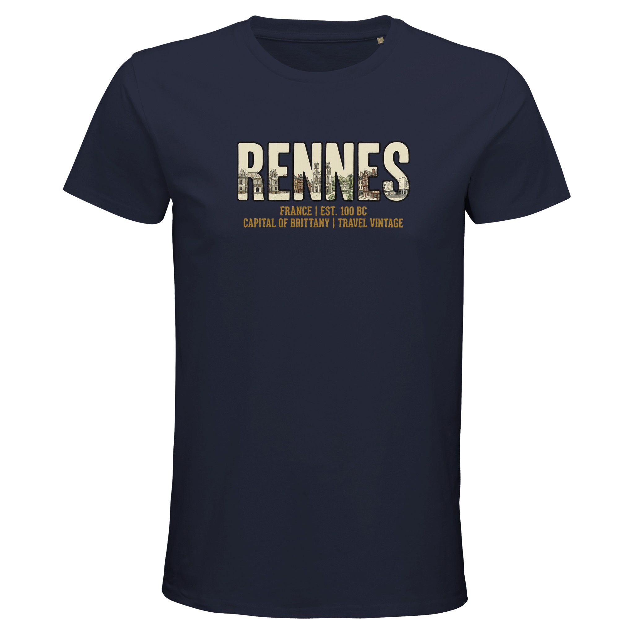 T-shirt Rennes homme bio ajusté urbain et éthique T-shirt Rennes homme bio ajusté urbain et éthique