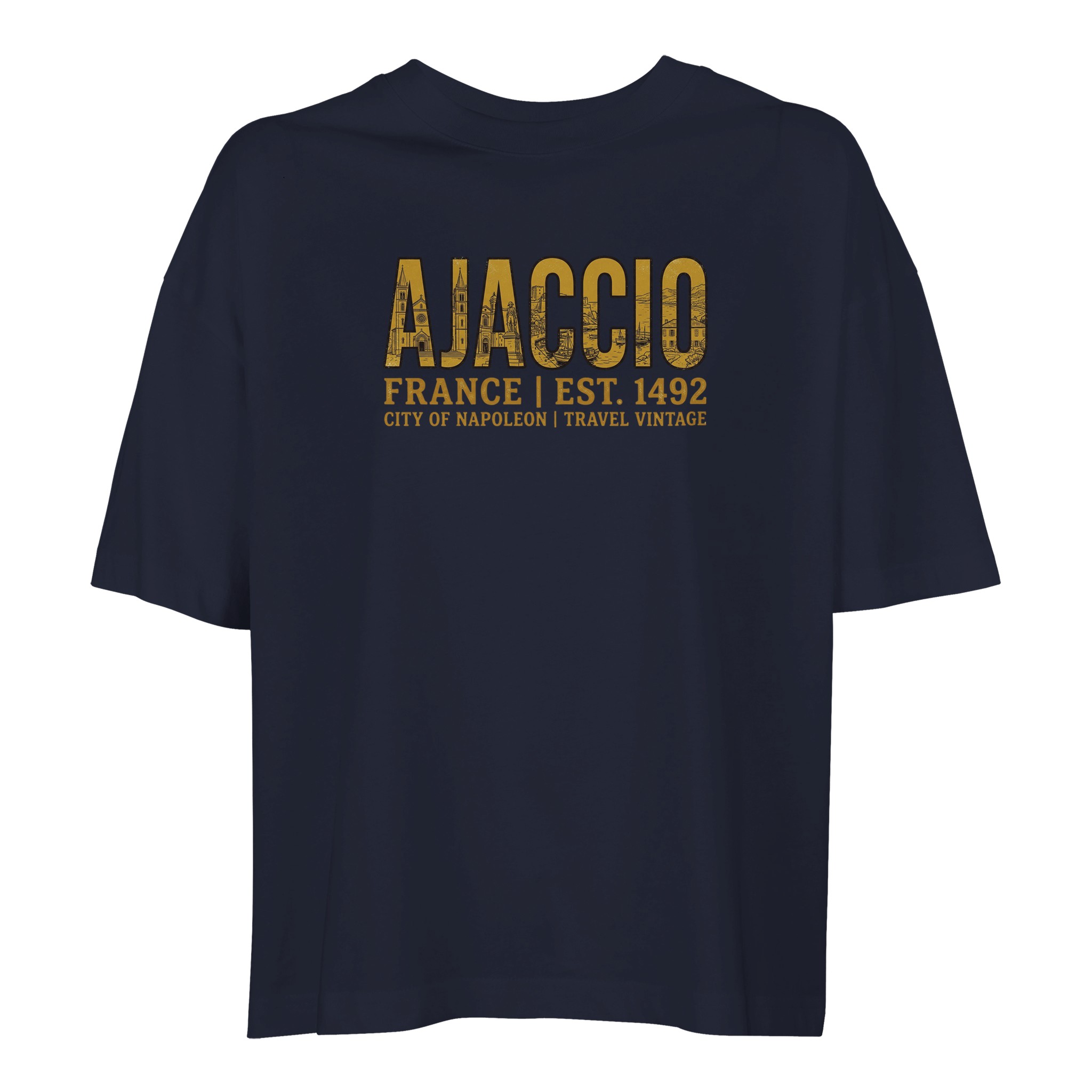 T-shirt Ajaccio femme ample coton bio ville T-shirt Ajaccio femme ample coton bio ville