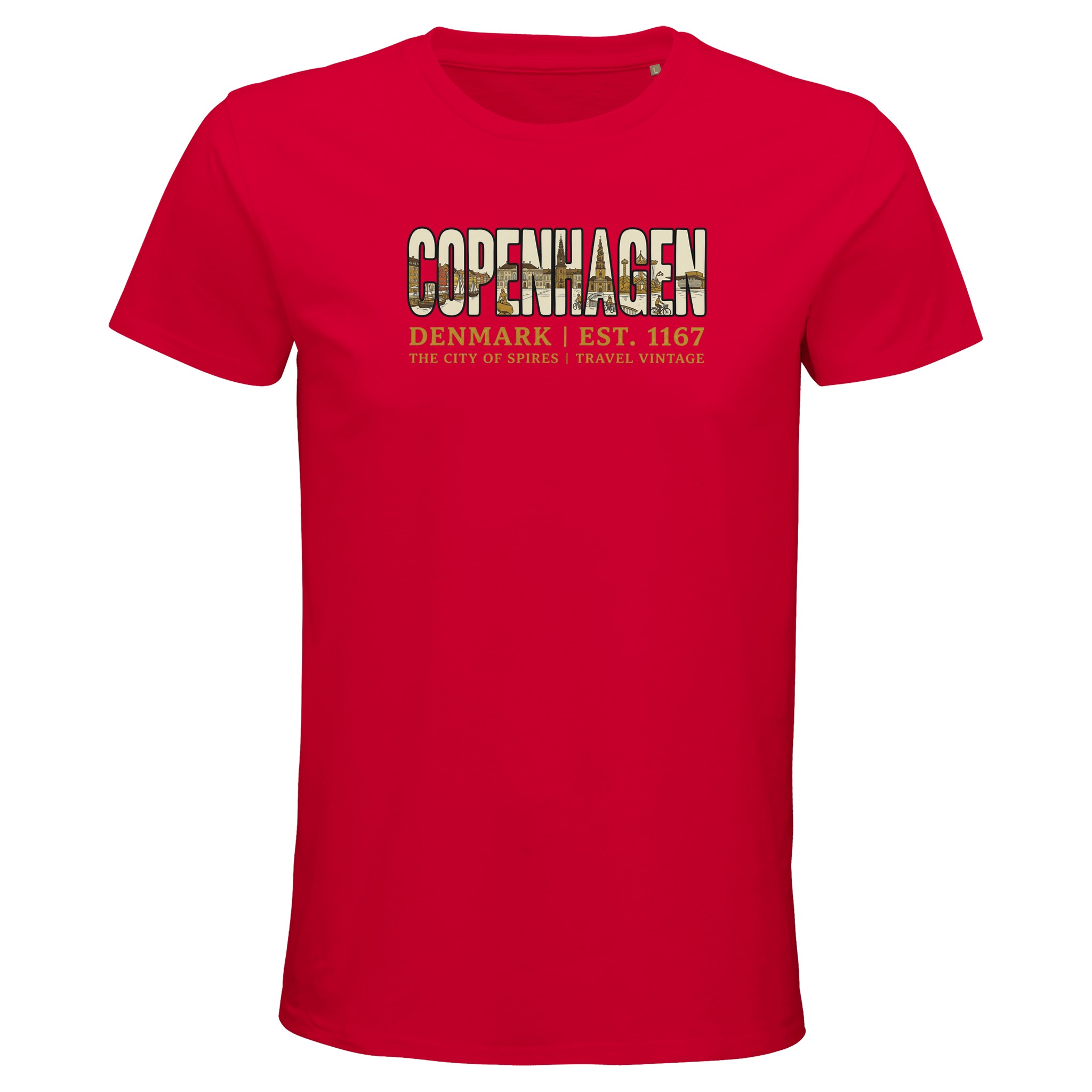 T-shirt Copenhague homme bio ajusté T-shirt Copenhague homme bio ajusté, coloris Rouge