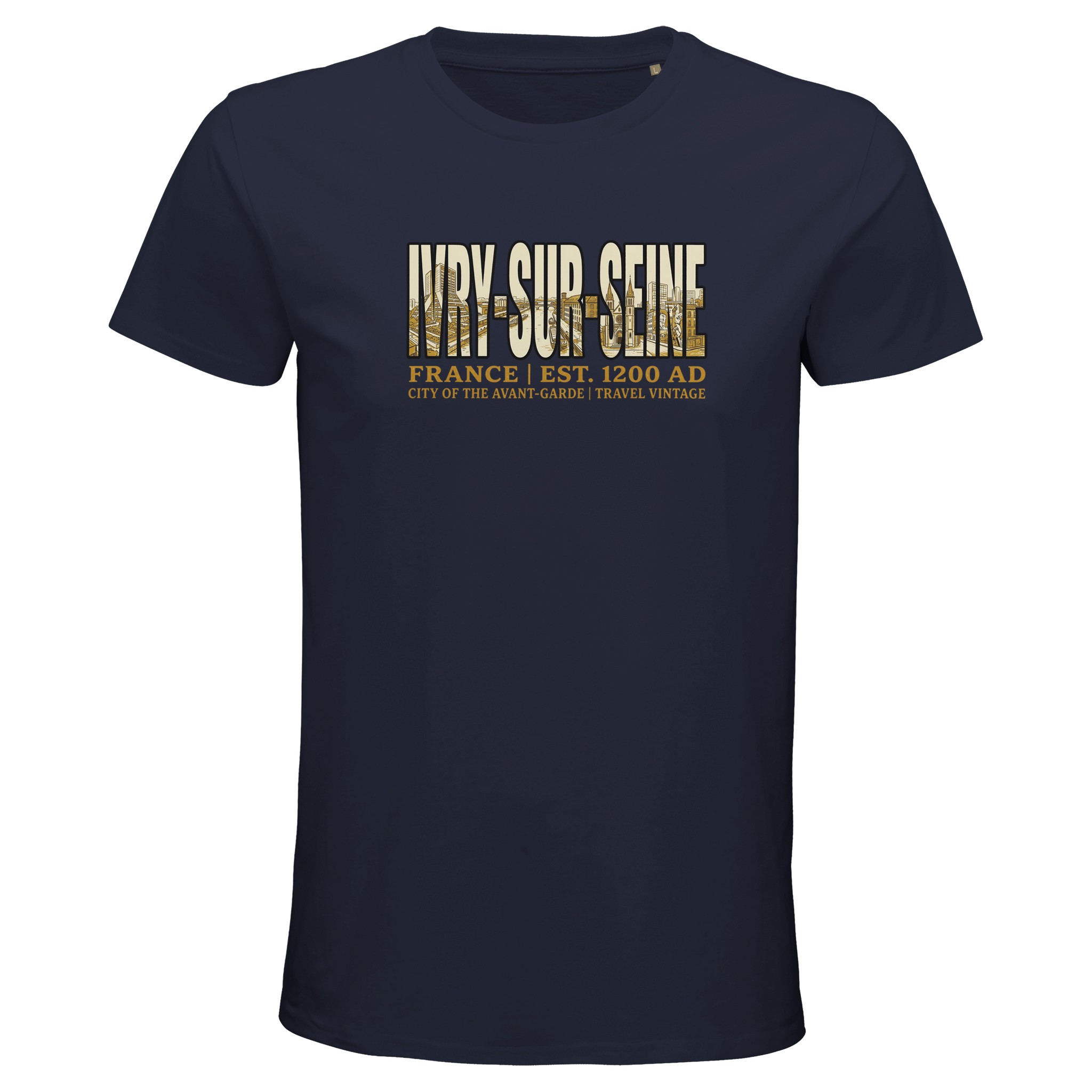 T-shirt Ivry-sur-Seine homme bio ajusté ville T-shirt Ivry-sur-Seine homme bio ajusté ville