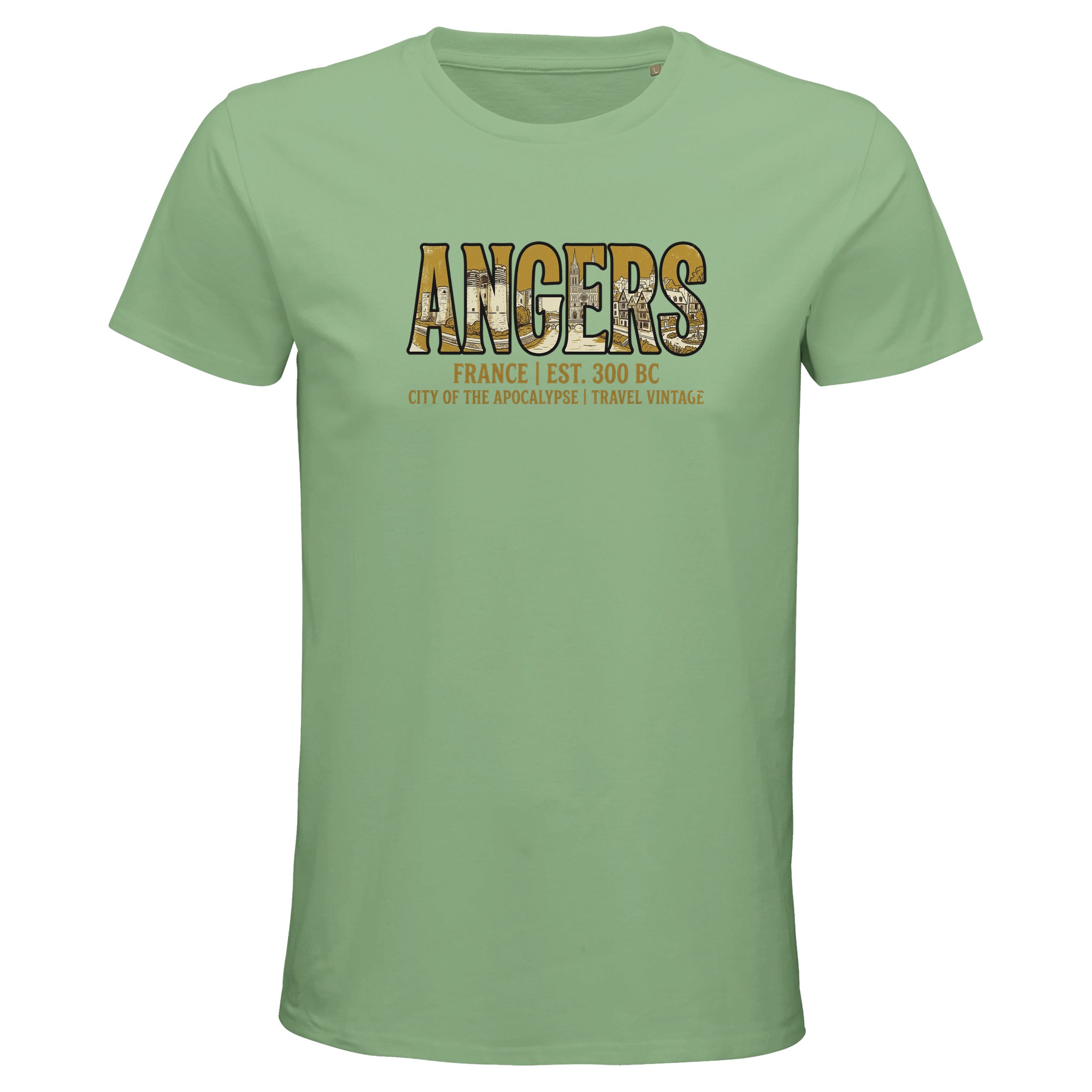 T-shirt Angers homme bio ajusté ville française T-shirt Angers homme bio ajusté ville française