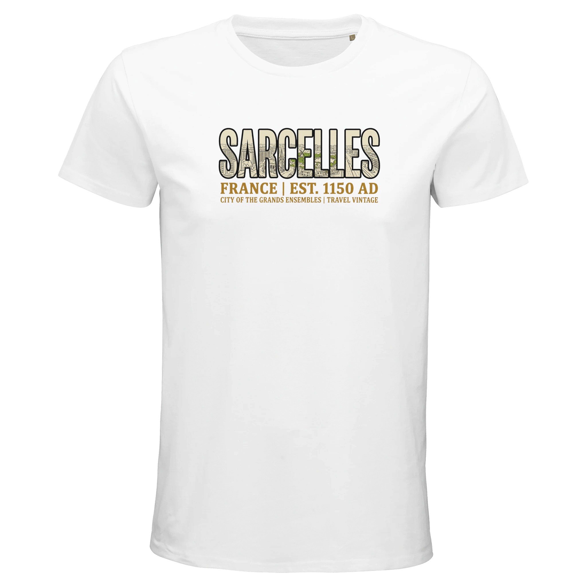 T-shirt Sarcelles homme bio ajusté ville streetwear T-shirt Sarcelles homme bio ajusté ville streetwear