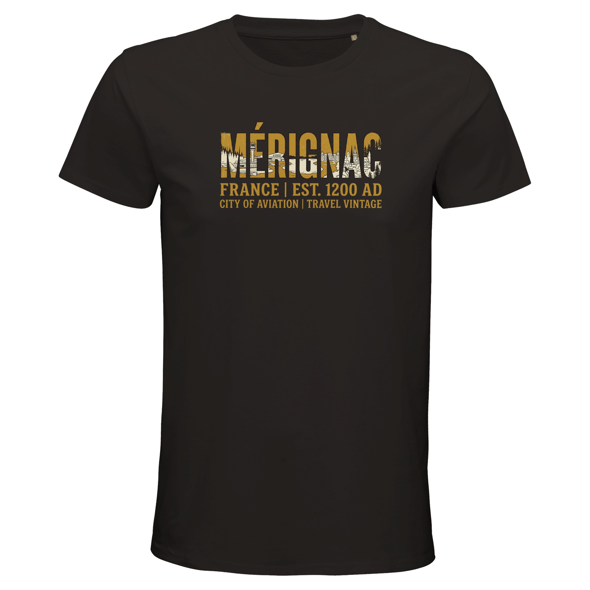 T-shirt Mérignac homme bio ajusté ville aviation T-shirt Mérignac homme bio ajusté ville aviation