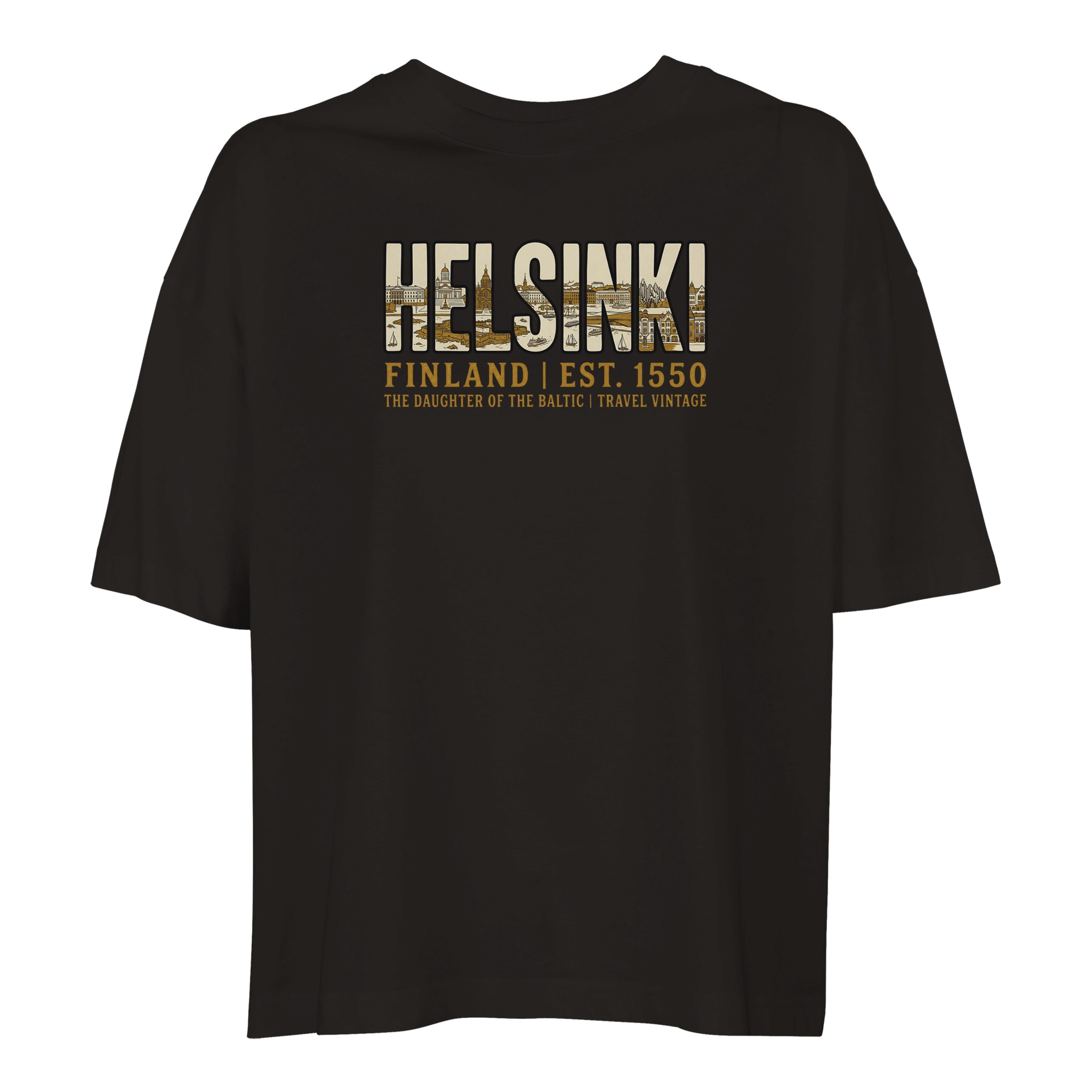 T-shirt Helsinki femme ample coton bio conversion T-shirt Helsinki femme ample coton bio conversion, coloris Deep Black
