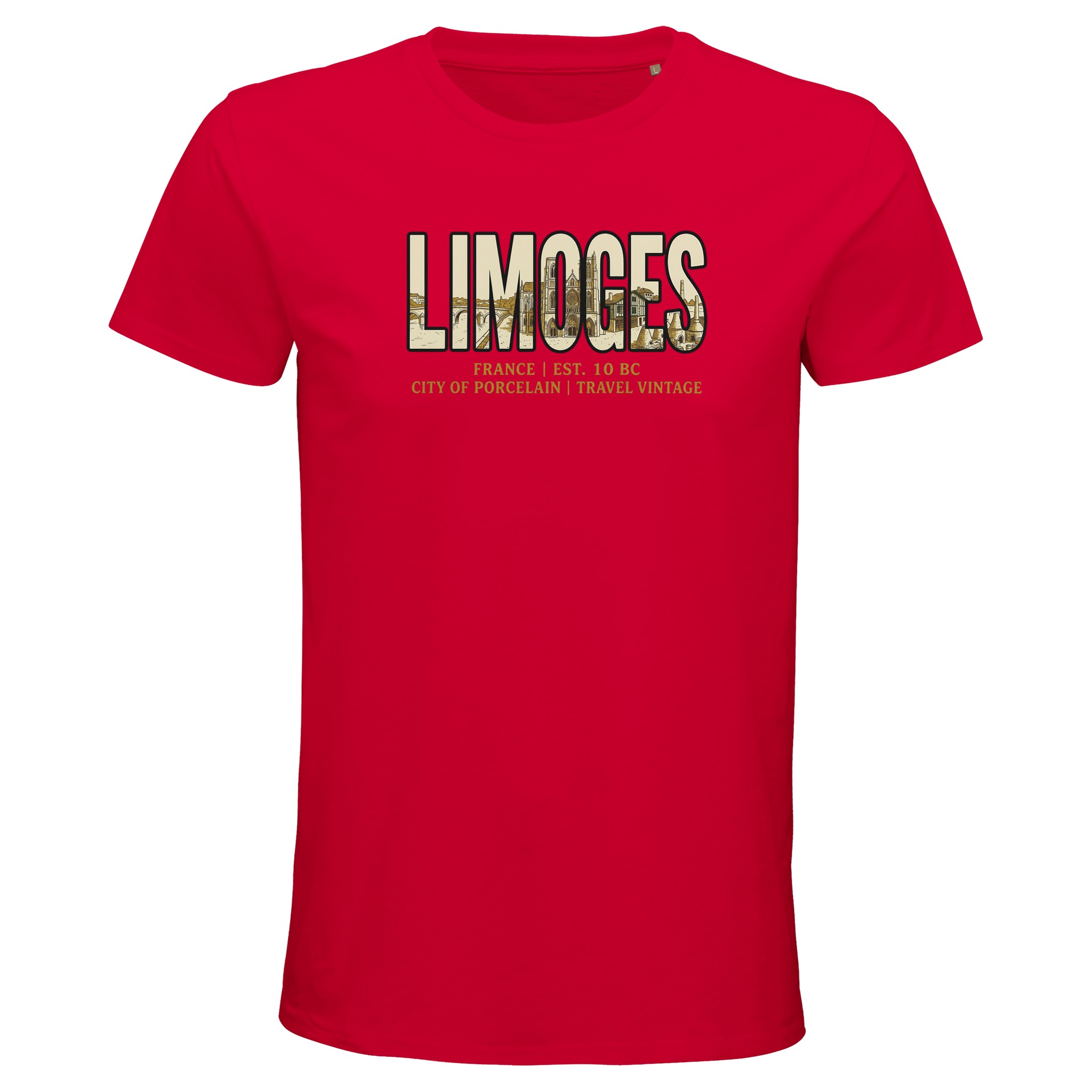T-shirt Limoges homme bio ajusté en coton naturel T-shirt Limoges homme bio ajusté en coton naturel