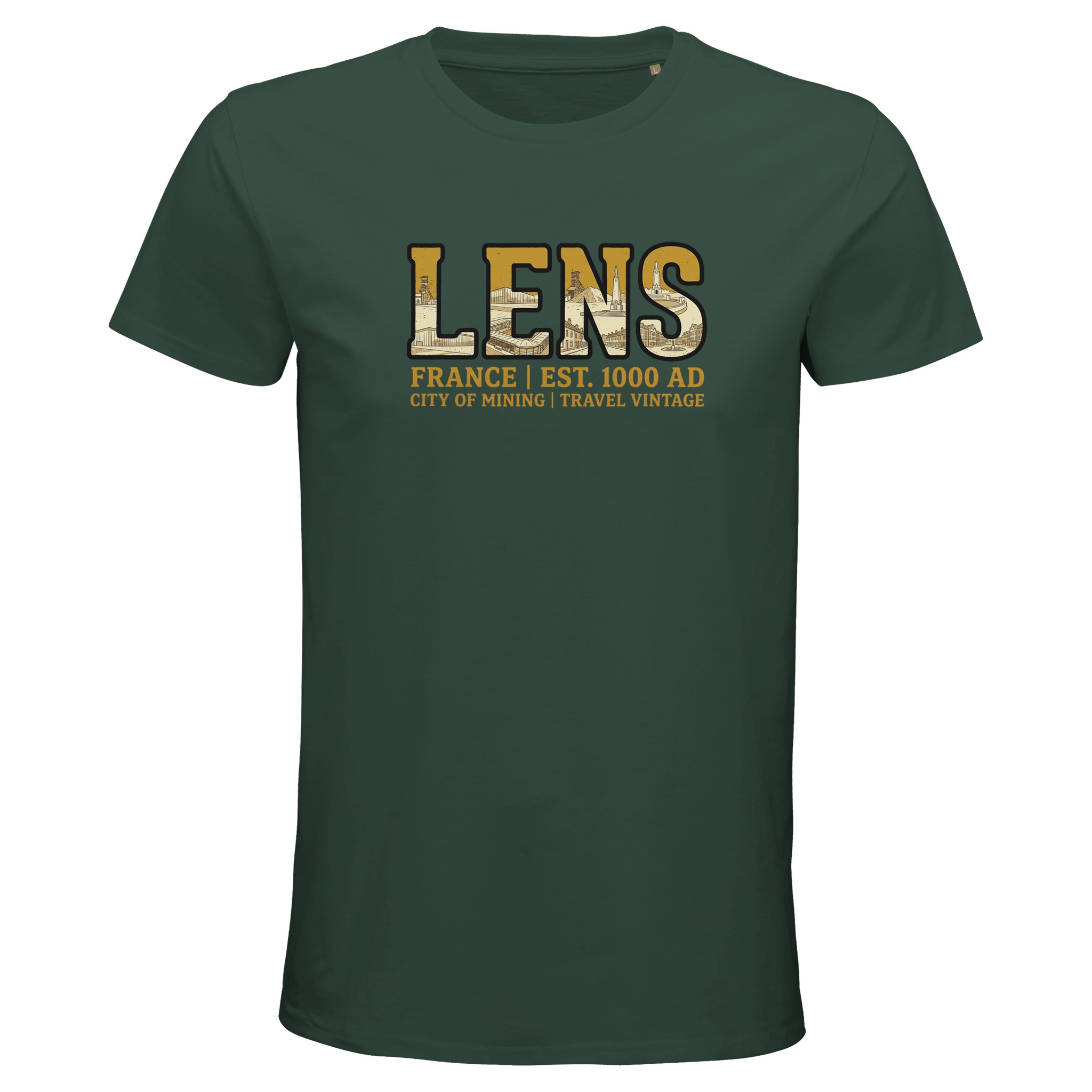 T-shirt Lens homme bio ajusté ville minière T-shirt Lens homme bio ajusté ville minière