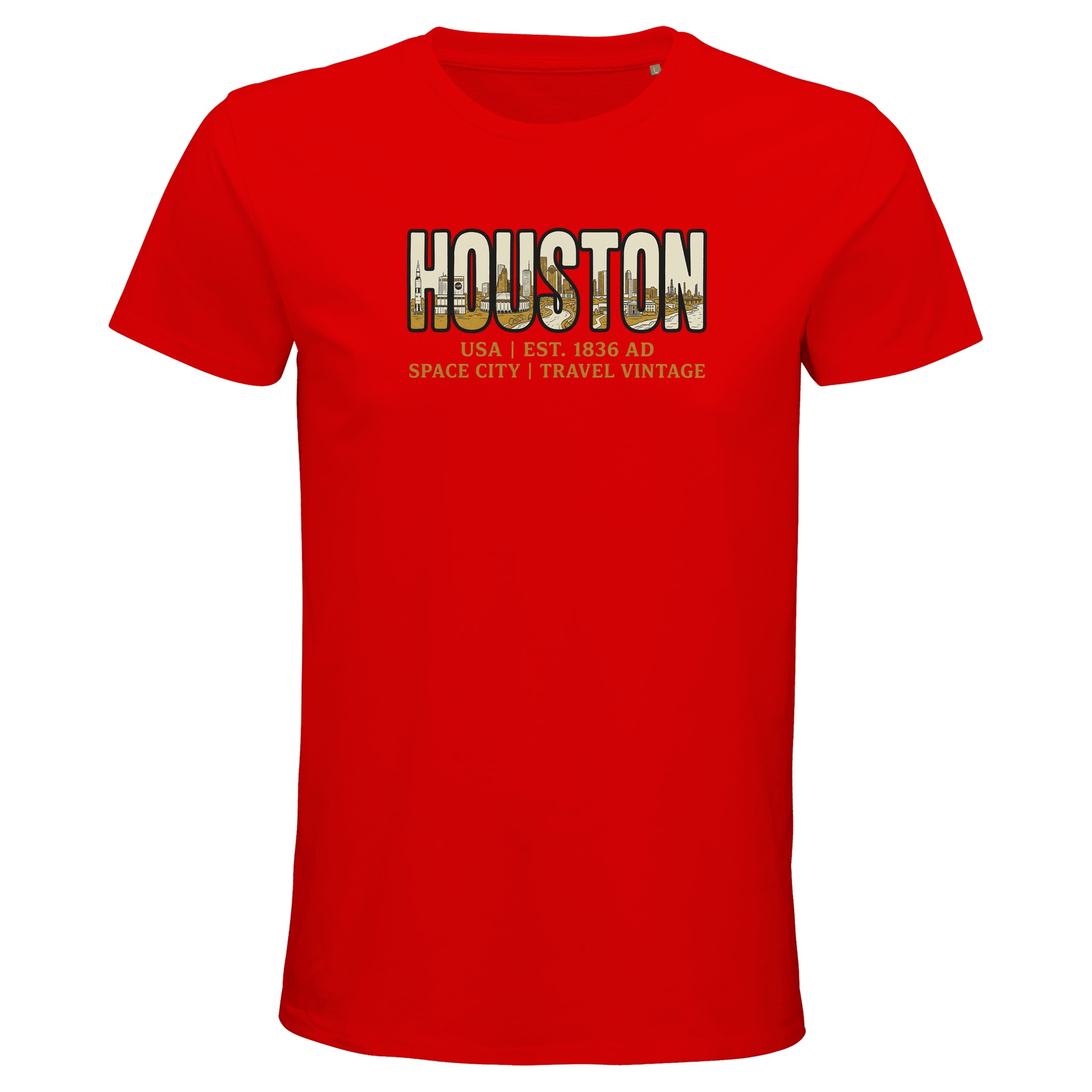 T-shirt Houston homme bio ajusté Space City T-shirt Houston homme bio ajusté Space City, coloris Bright Red