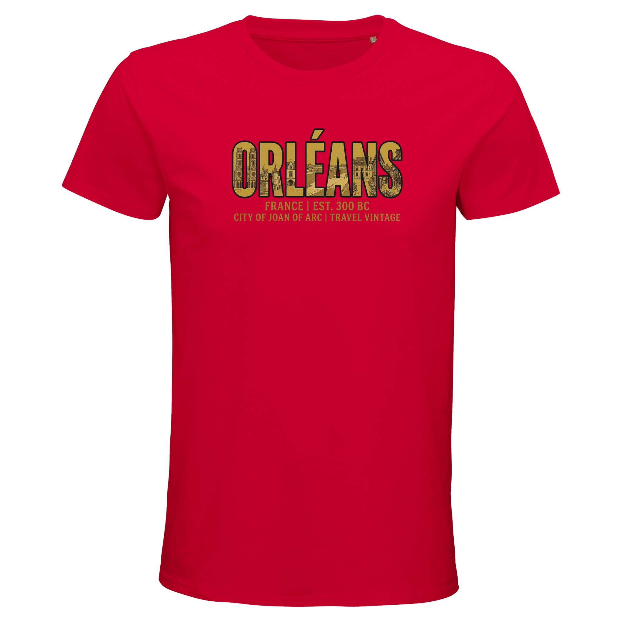 T-shirt Orléans homme bio ajusté ville française T-shirt Orléans homme bio ajusté ville française