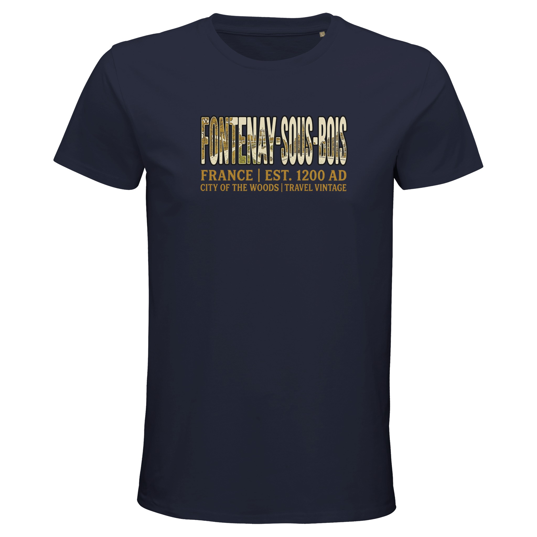 T-shirt Fontenay-sous-Bois homme bio ajusté ville T-shirt Fontenay-sous-Bois homme bio ajusté ville