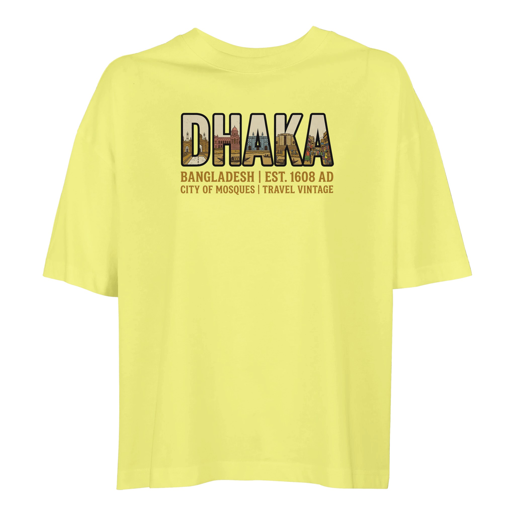 T-shirt Dhaka femme ample coton bio conversion T-shirt Dhaka femme ample coton bio conversion, coloris Jaune clair