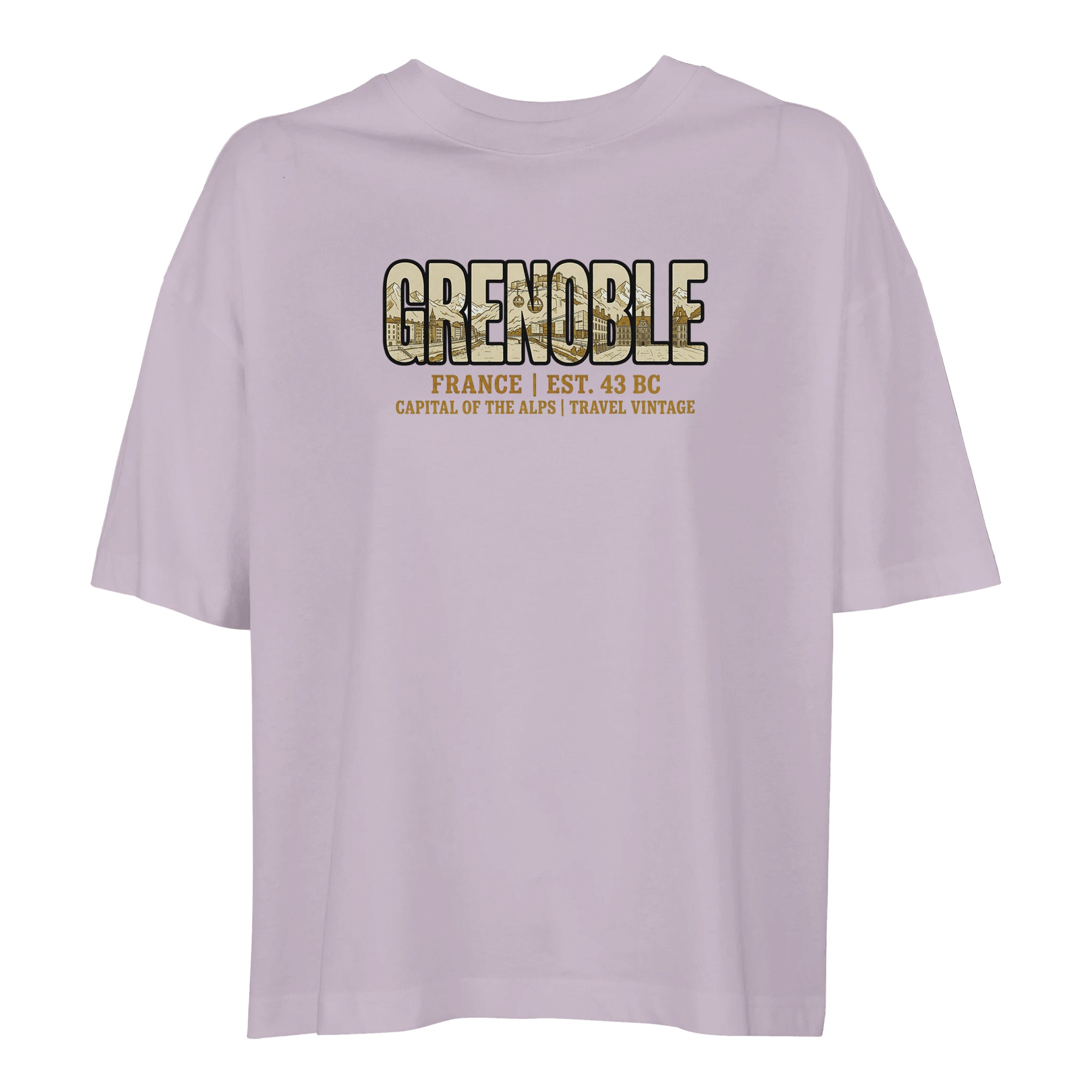 T-shirt Grenoble femme ample coton bio ville T-shirt Grenoble femme ample coton bio ville
