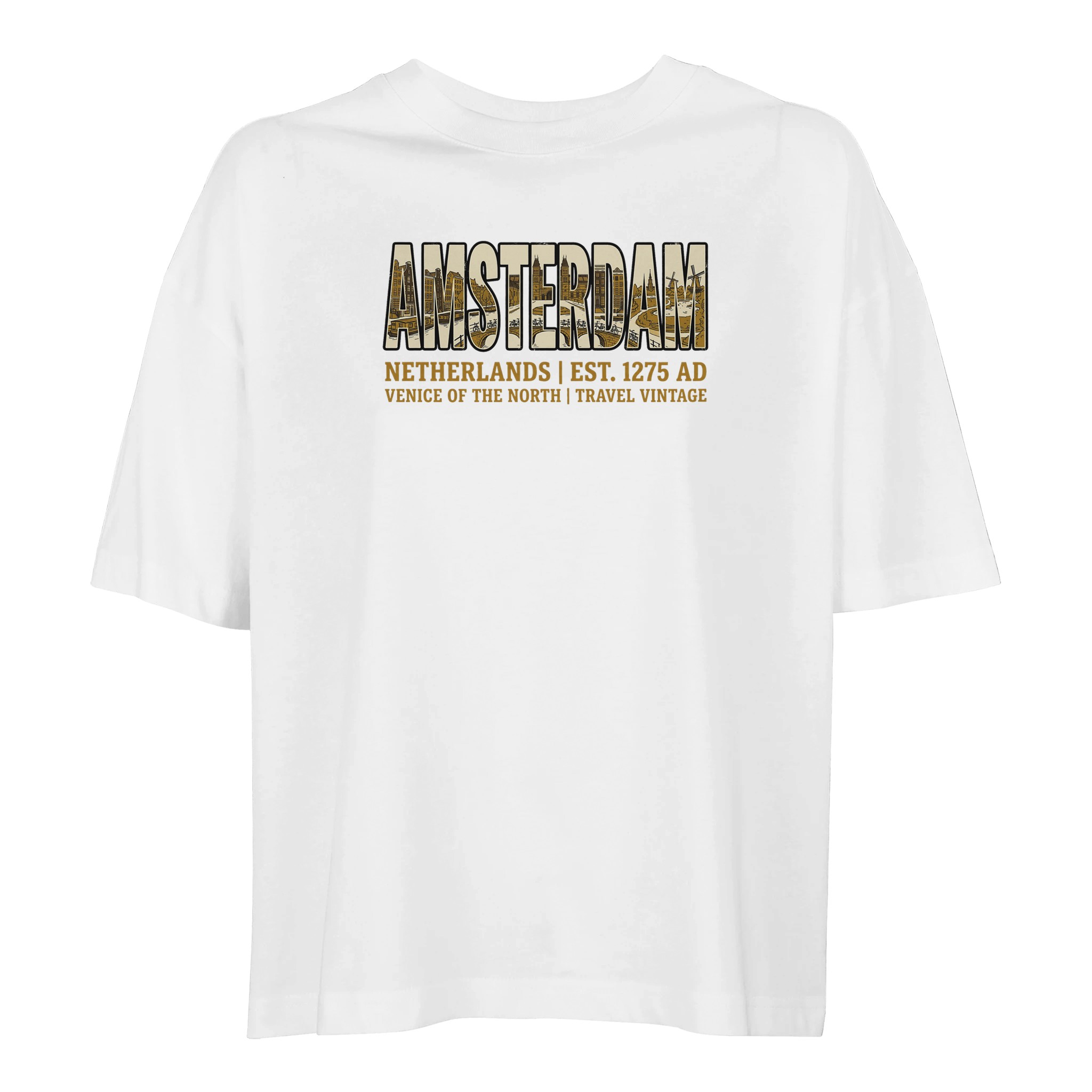 T-shirt Amsterdam femme ample coton bio conversion T-shirt Amsterdam femme ample coton bio conversion, coloris Blanc