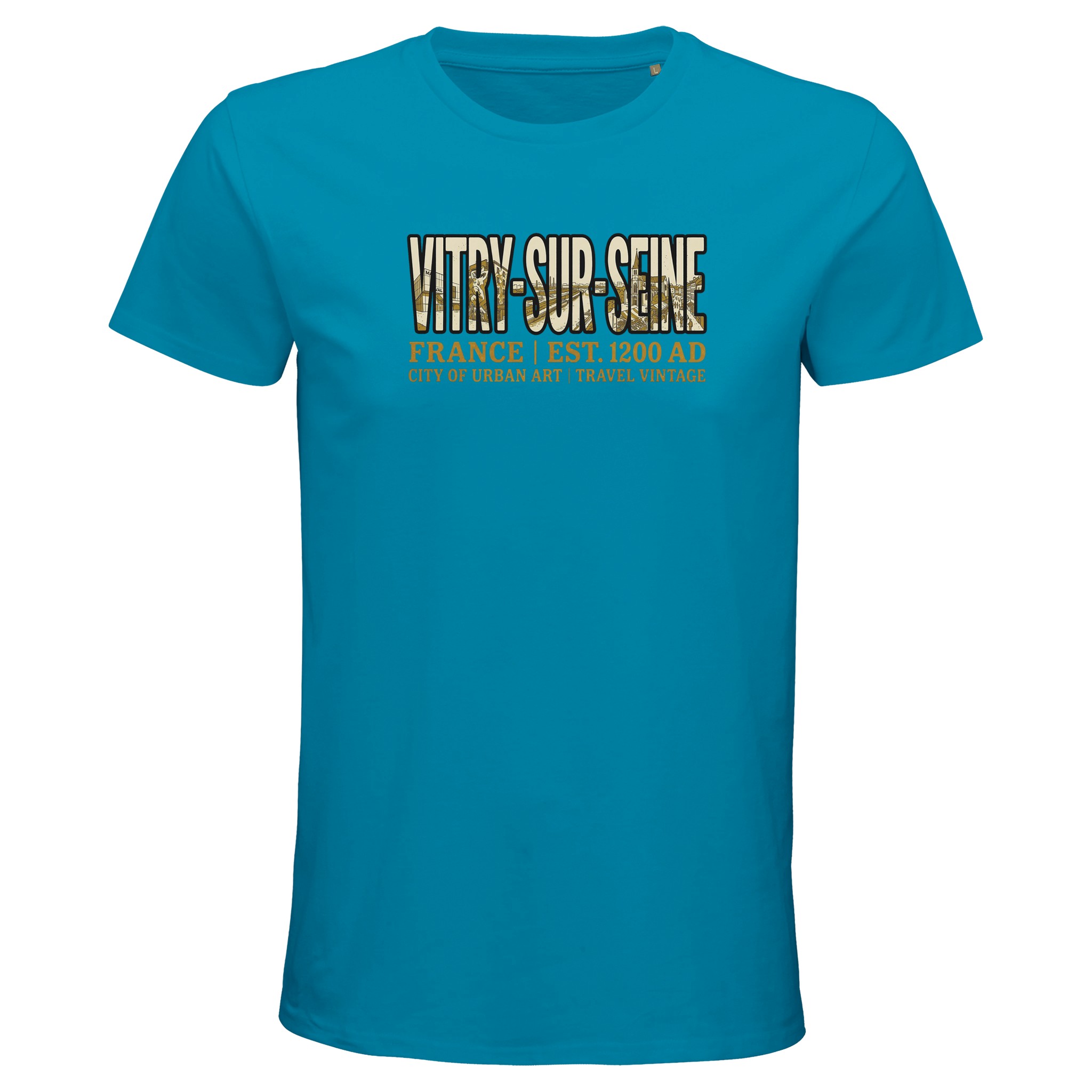 T-shirt Vitry-sur-Seine homme bio ajusté urbain T-shirt Vitry-sur-Seine homme bio ajusté urbain