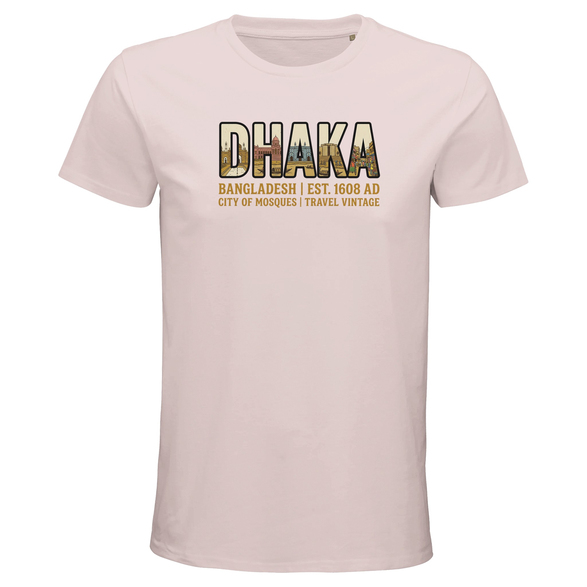 T-shirt Dhaka homme bio ajusté T-shirt Dhaka homme bio ajusté, coloris Pale Pink
