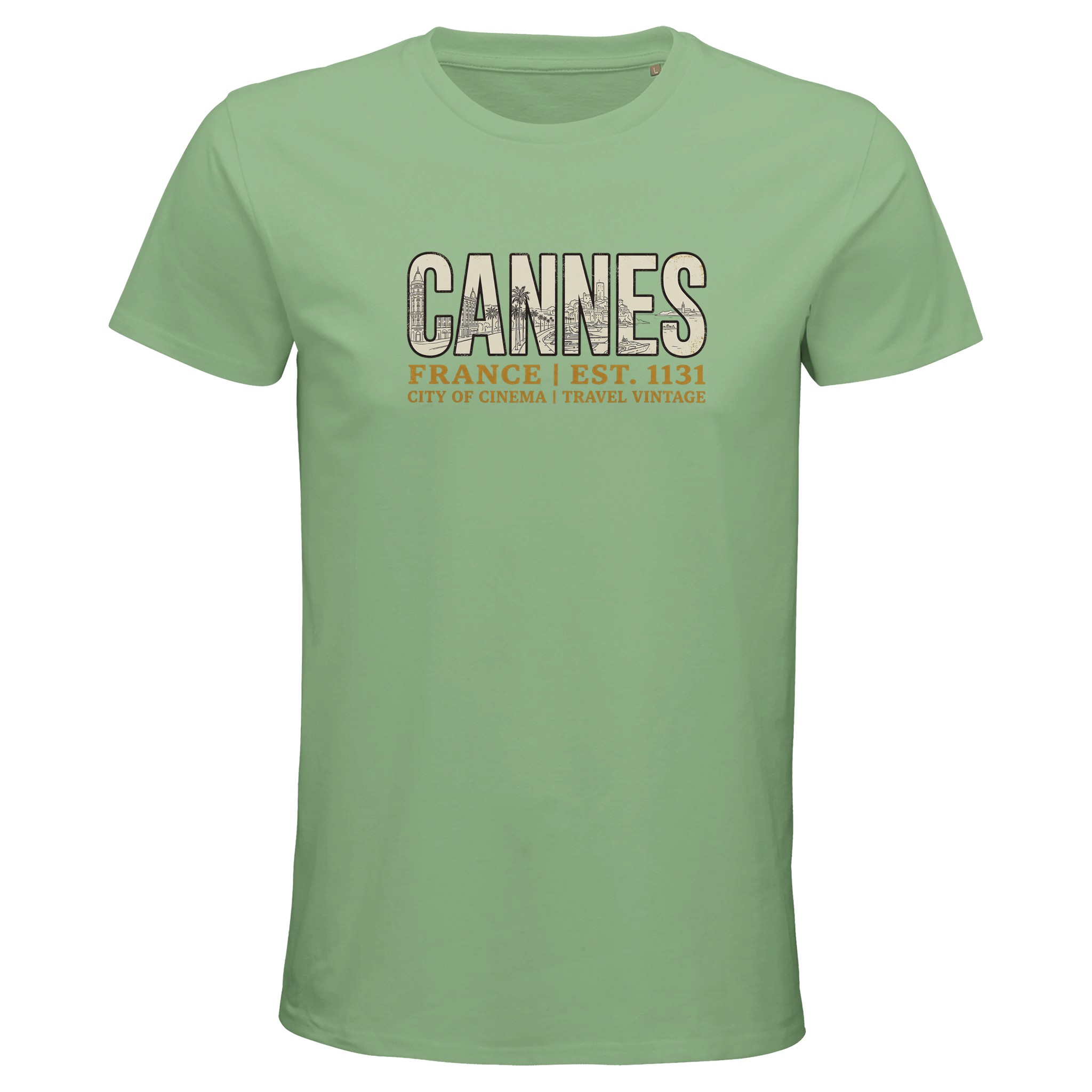 T-shirt Cannes homme bio ajusté ville Côte dAzur T-shirt Cannes homme bio ajusté ville Côte dAzur