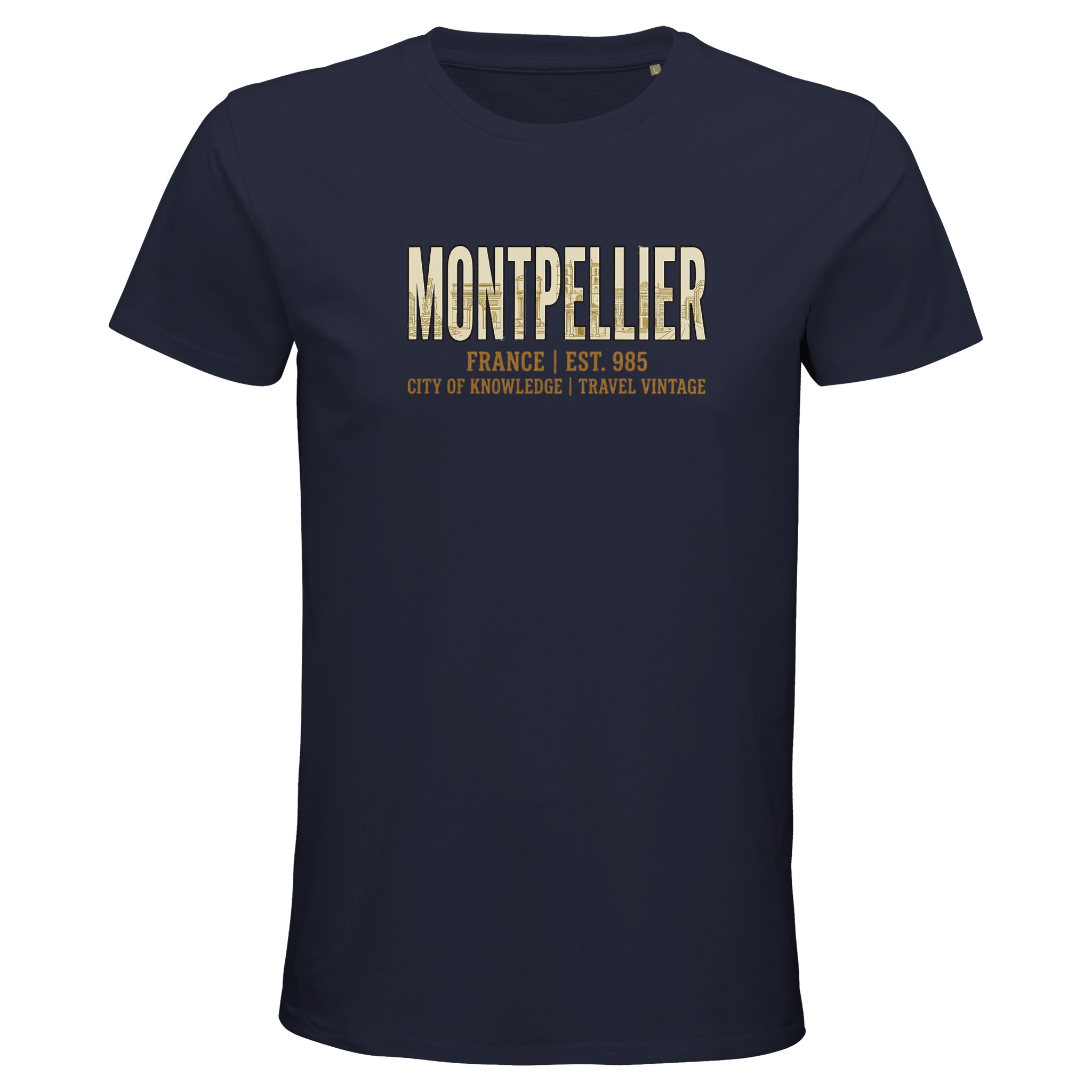 T-shirt Montpellier homme bio ajusté coton premium T-shirt Montpellier homme bio ajusté coton premium