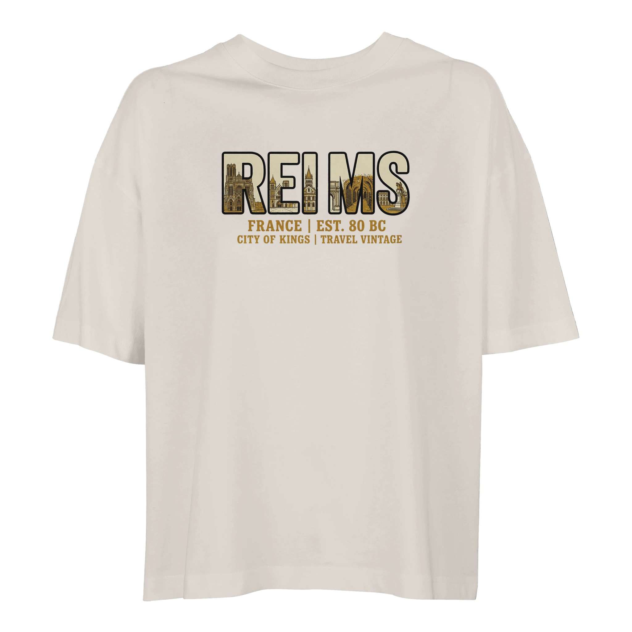 T-shirt Reims femme ample coton bio ville française T-shirt Reims femme ample coton bio ville française