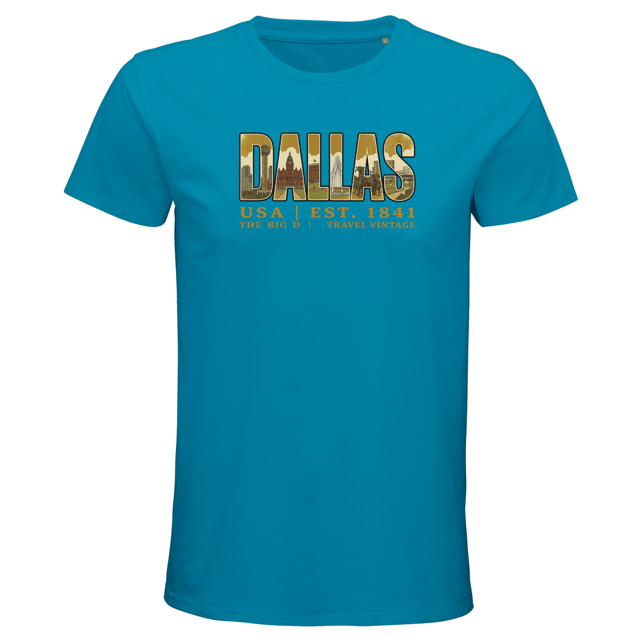 T-shirt Dallas homme bio ajusté Big D vintage T-shirt Dallas homme bio ajusté Big D vintage