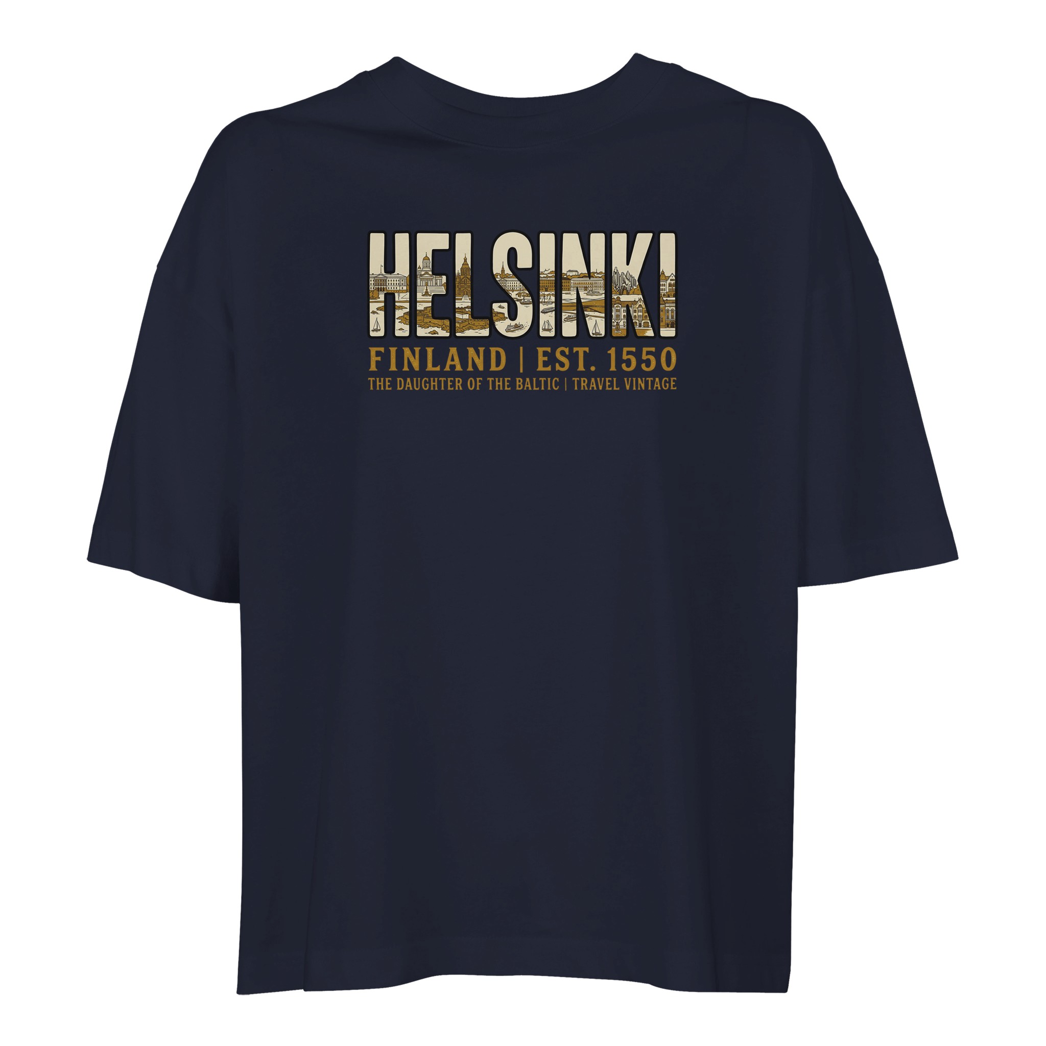 T-shirt Helsinki femme ample coton bio conversion T-shirt Helsinki femme ample coton bio conversion, coloris French Navy