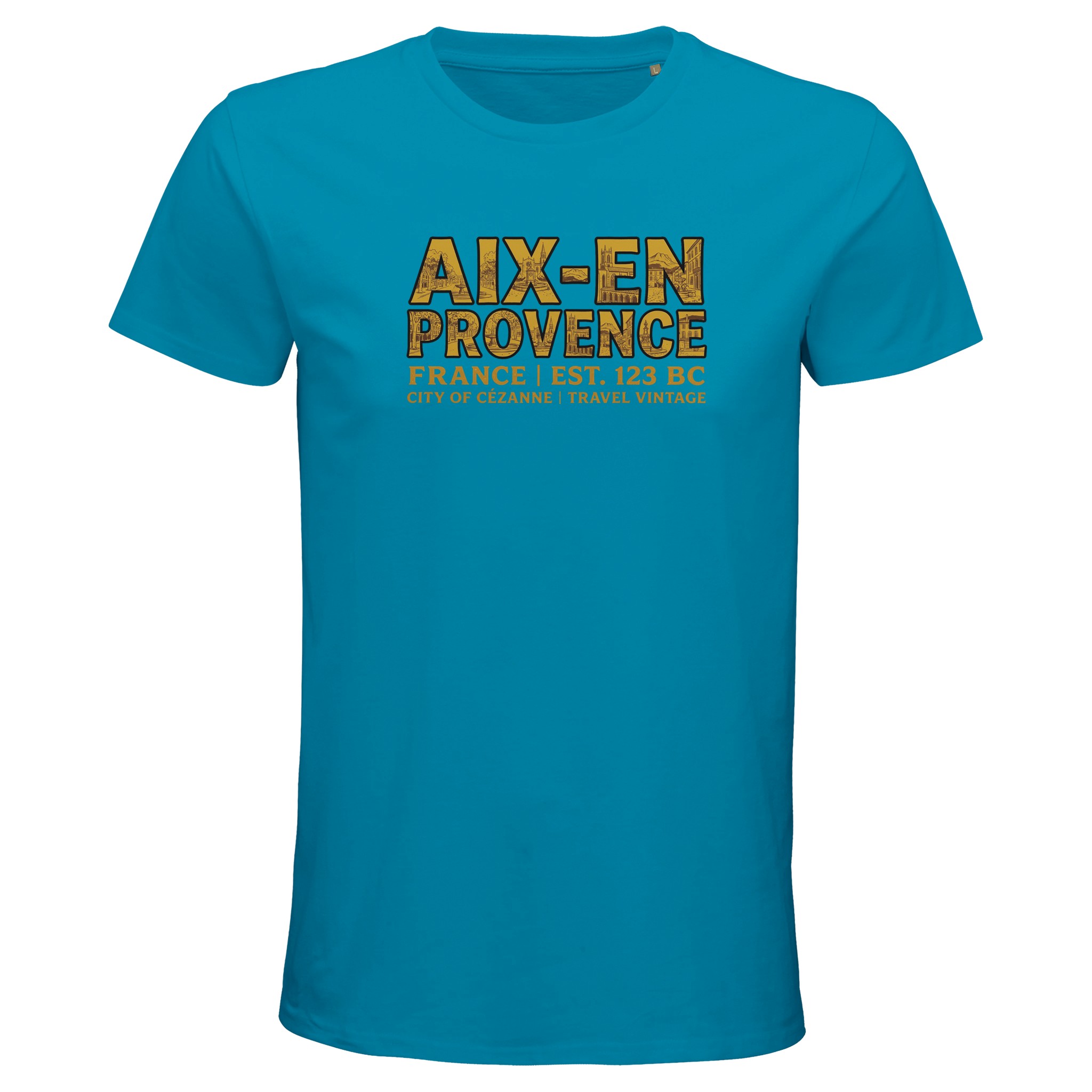 T-shirt Aix-en-Provence homme bio ajusté ville T-shirt Aix-en-Provence homme bio ajusté ville