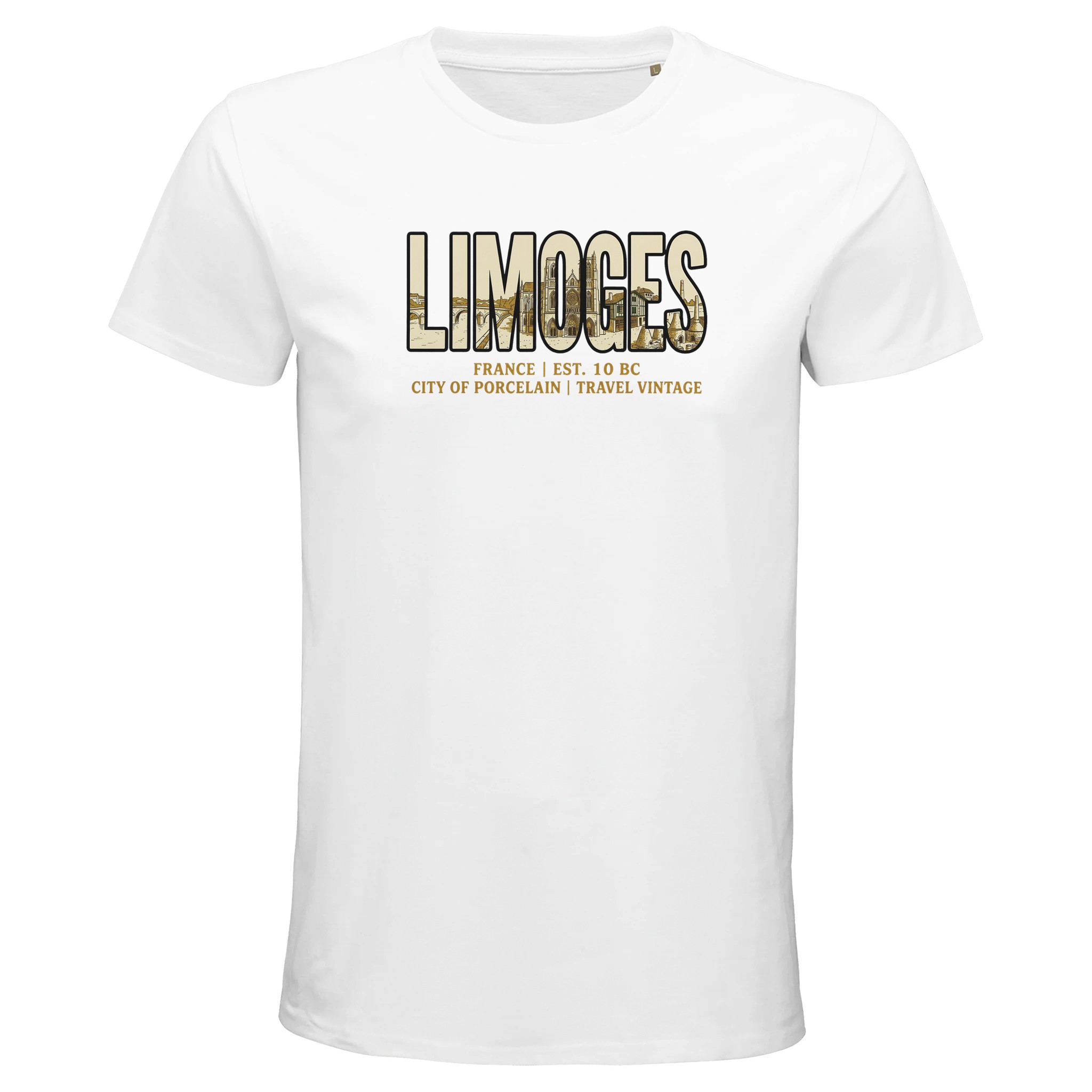 T-shirt Limoges homme bio ajusté en coton naturel T-shirt Limoges homme bio ajusté en coton naturel