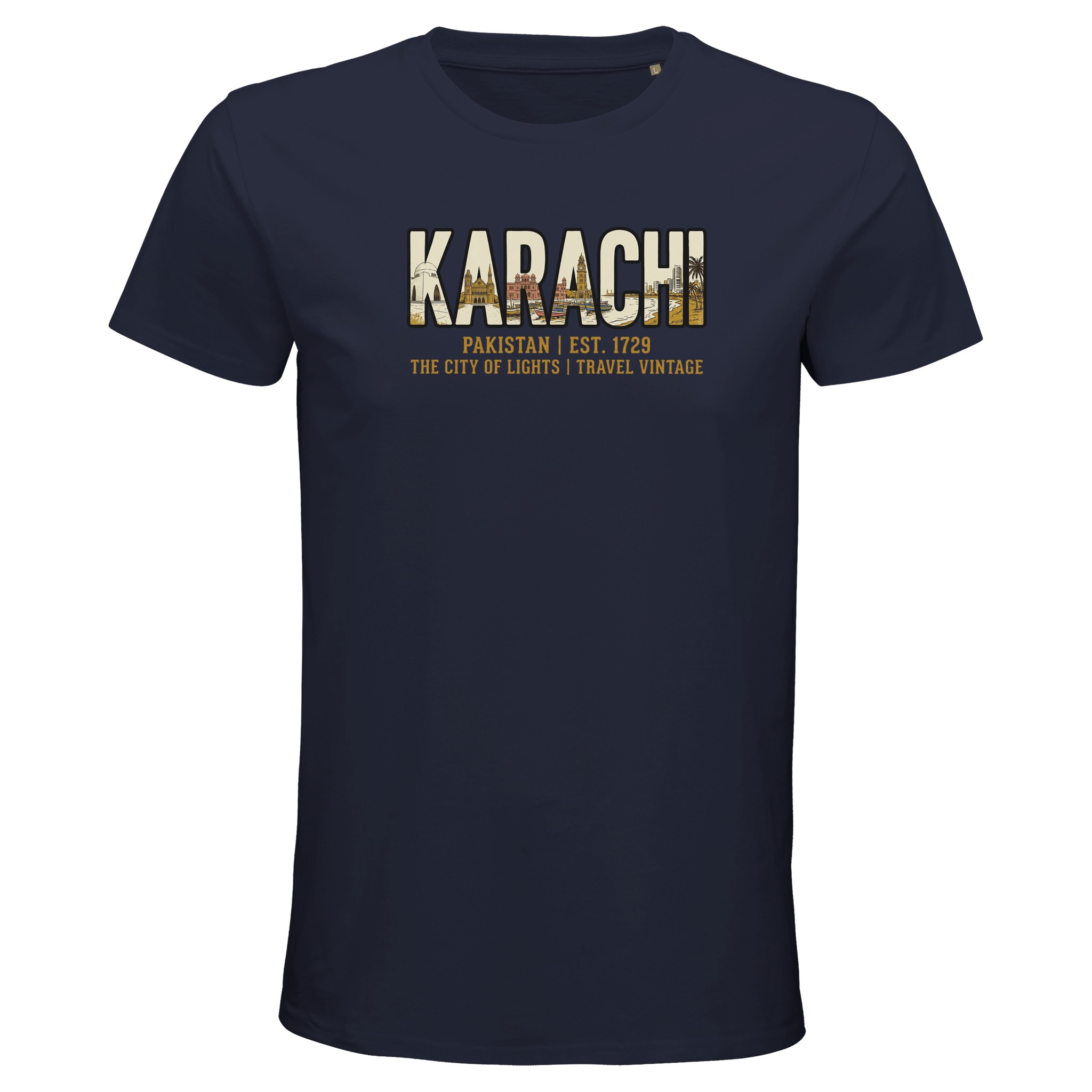 T-shirt Karachi homme bio ajusté ville de lumière T-shirt Karachi homme bio ajusté ville de lumière