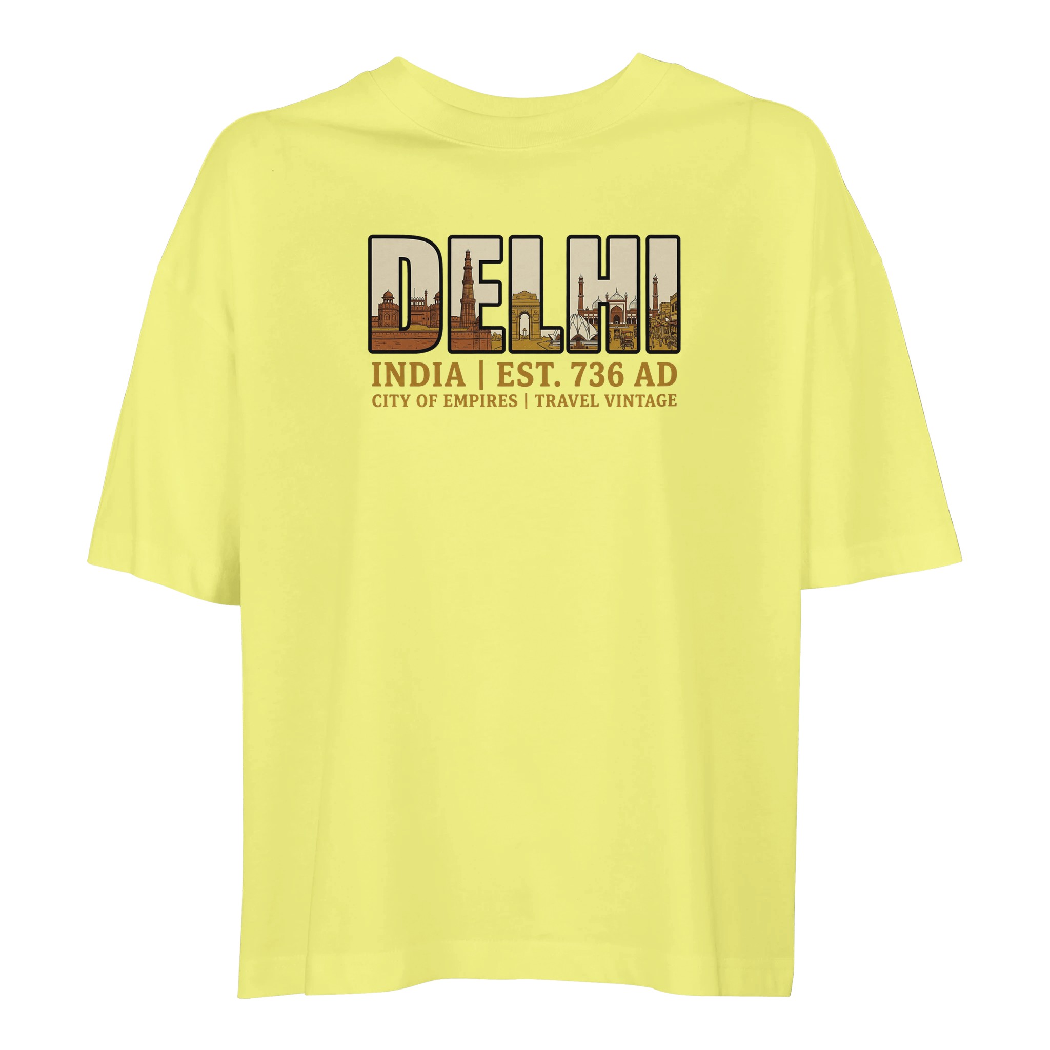 T-shirt Delhi femme ample coton bio conversion T-shirt Delhi femme ample coton bio conversion, coloris Jaune clair