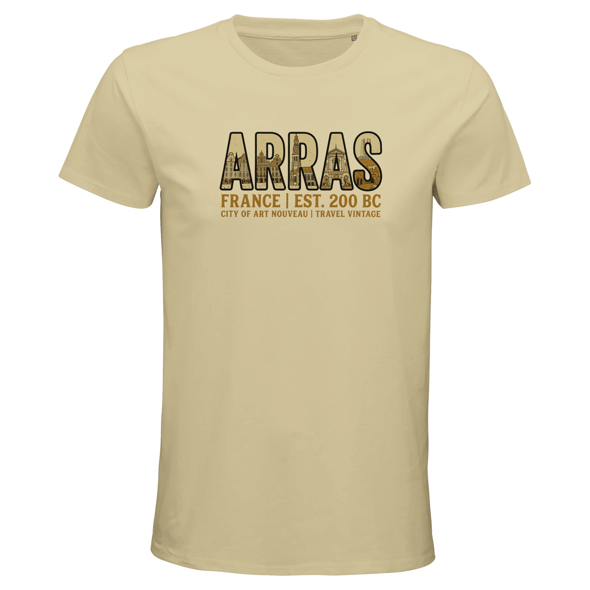 T-shirt Arras homme bio ajusté ville vintage T-shirt Arras homme bio ajusté ville vintage