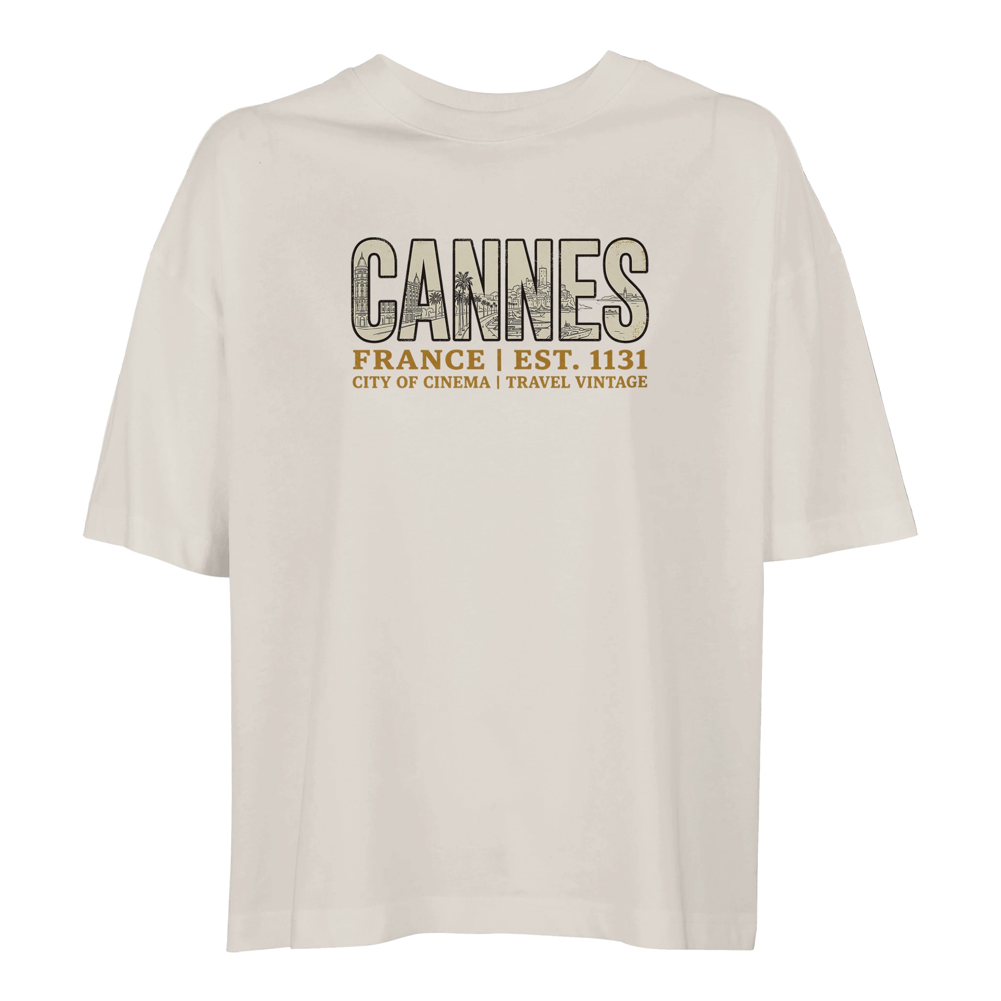 T-shirt Cannes femme ample coton bio ville cinéma T-shirt Cannes femme ample coton bio ville cinéma