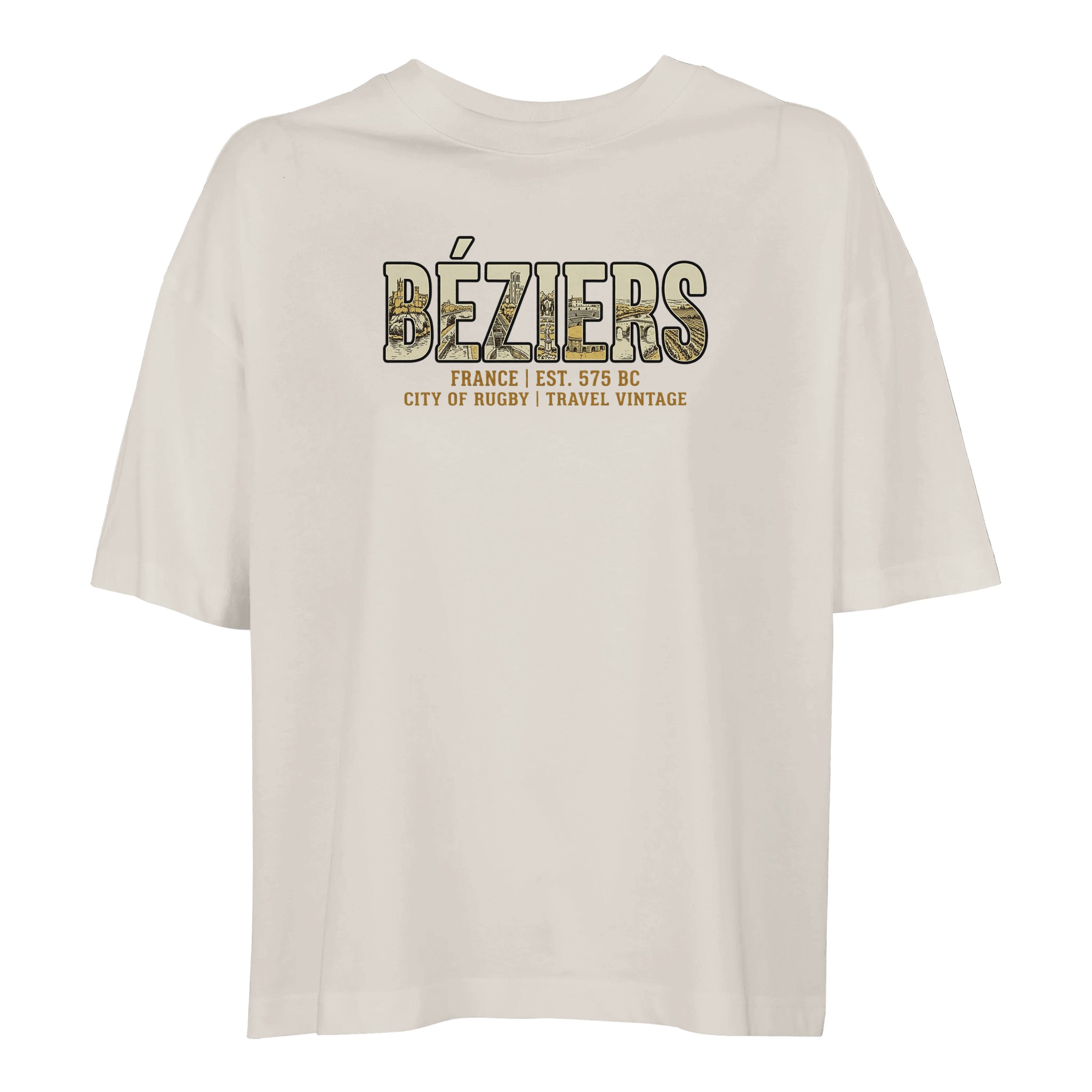 T-shirt Béziers femme ample coton bio ville rugby T-shirt Béziers femme ample coton bio ville rugby
