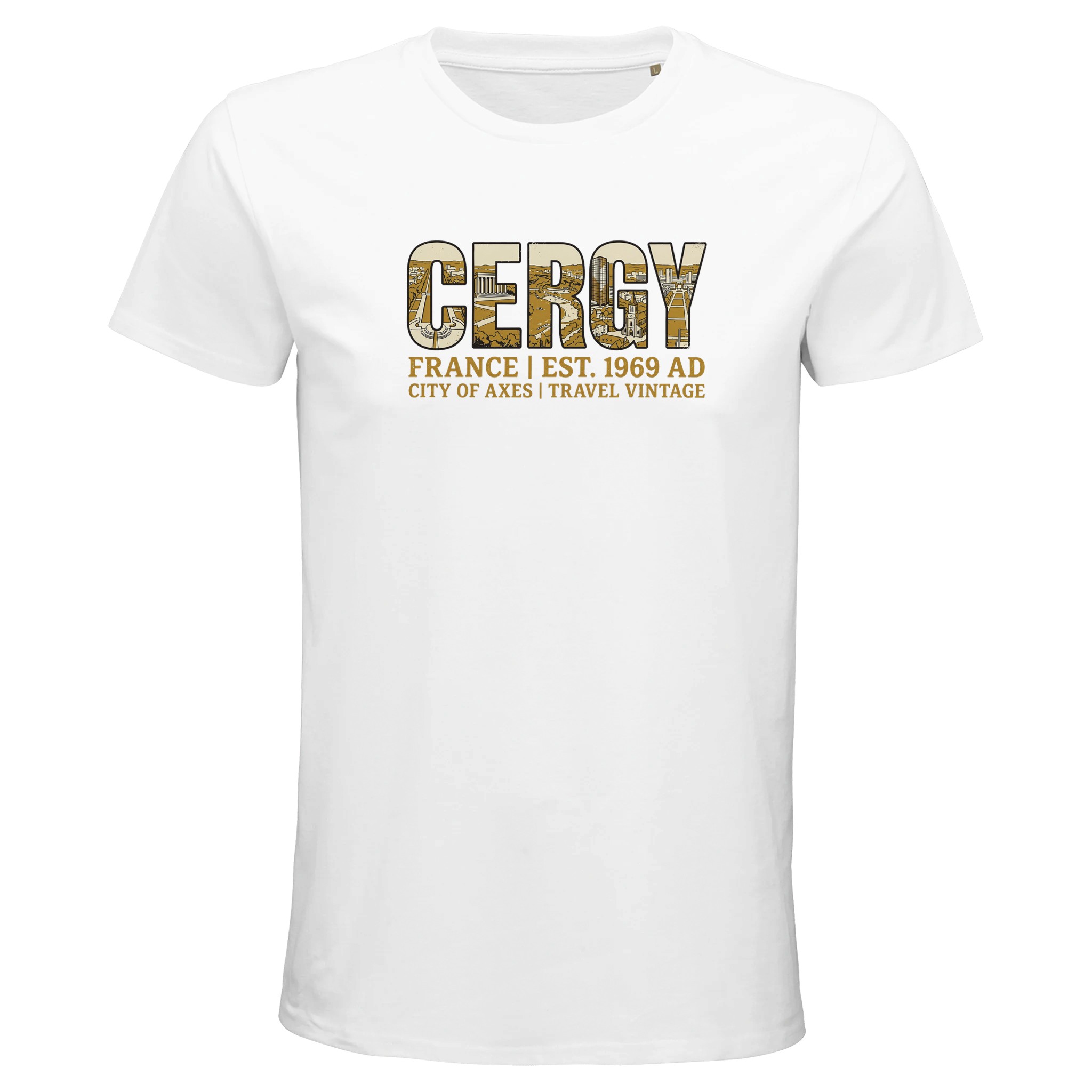 T-shirt Cergy homme bio ajusté ville France T-shirt Cergy homme bio ajusté ville France