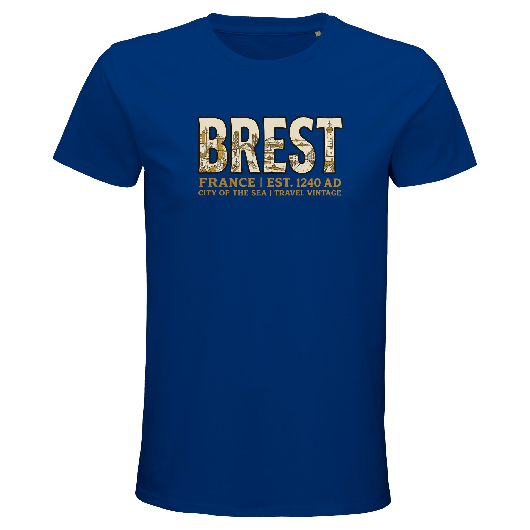 T-shirt Brest homme bio ajusté ville maritime T-shirt Brest homme bio ajusté ville maritime