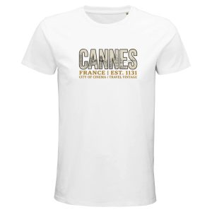 T-shirt Cannes homme bio ajusté ville Côte dAzur T-shirt Cannes homme bio ajusté ville Côte dAzur