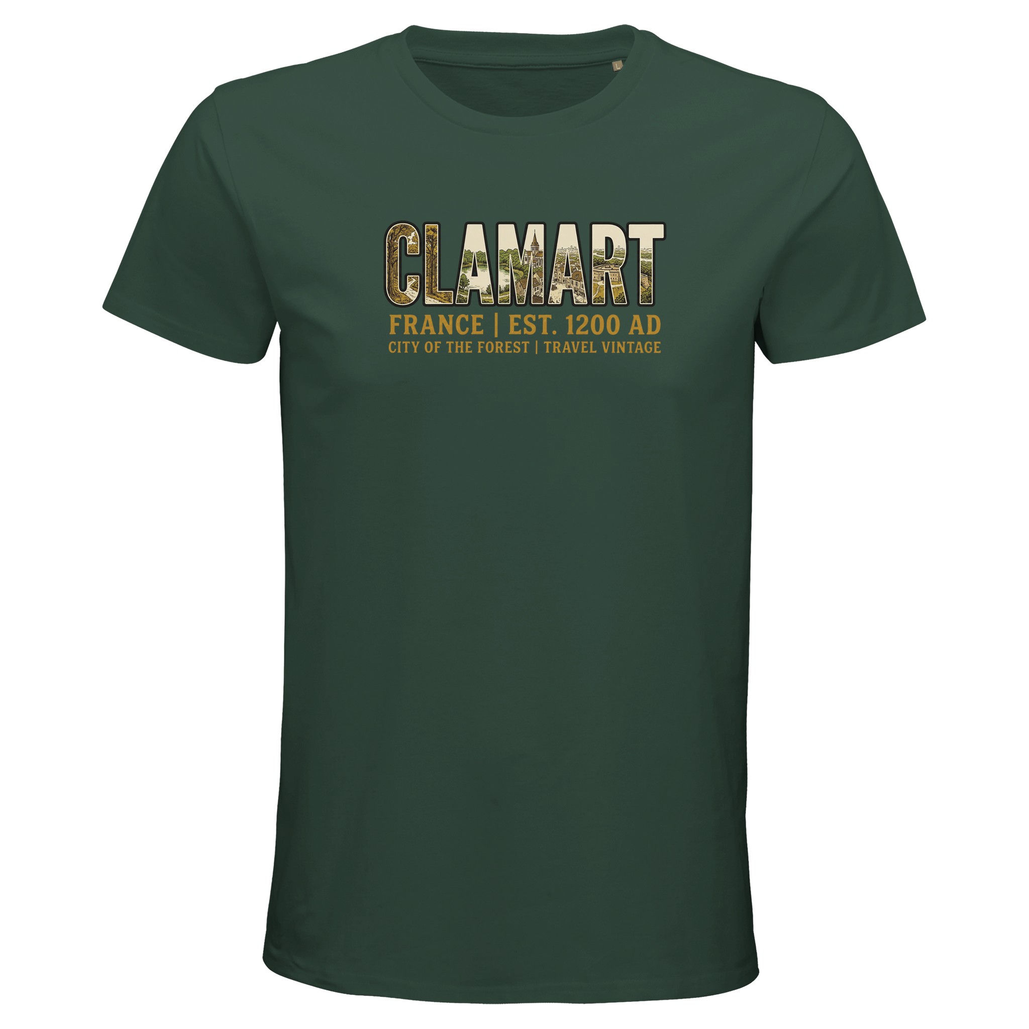 T-shirt Clamart homme bio ajusté ville française T-shirt Clamart homme bio ajusté ville française