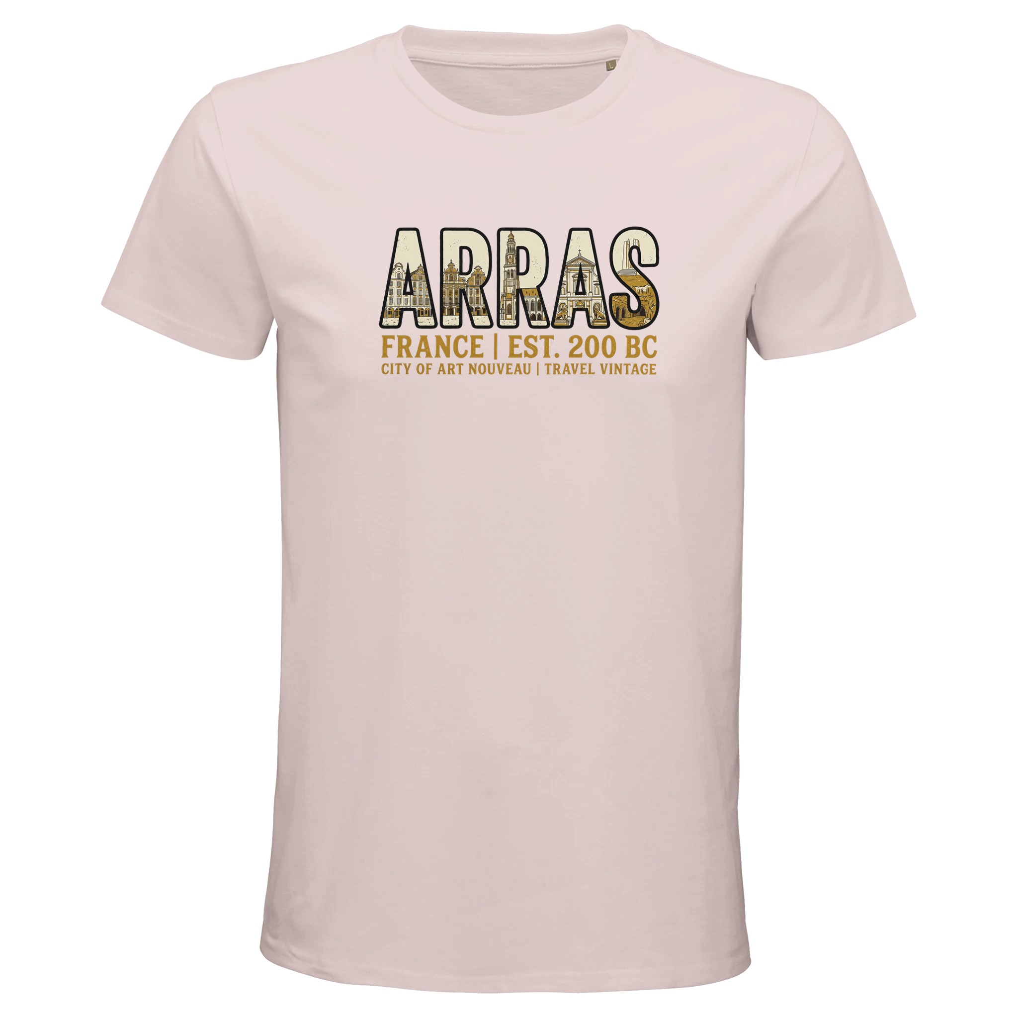 T-shirt Arras homme bio ajusté ville vintage T-shirt Arras homme bio ajusté ville vintage