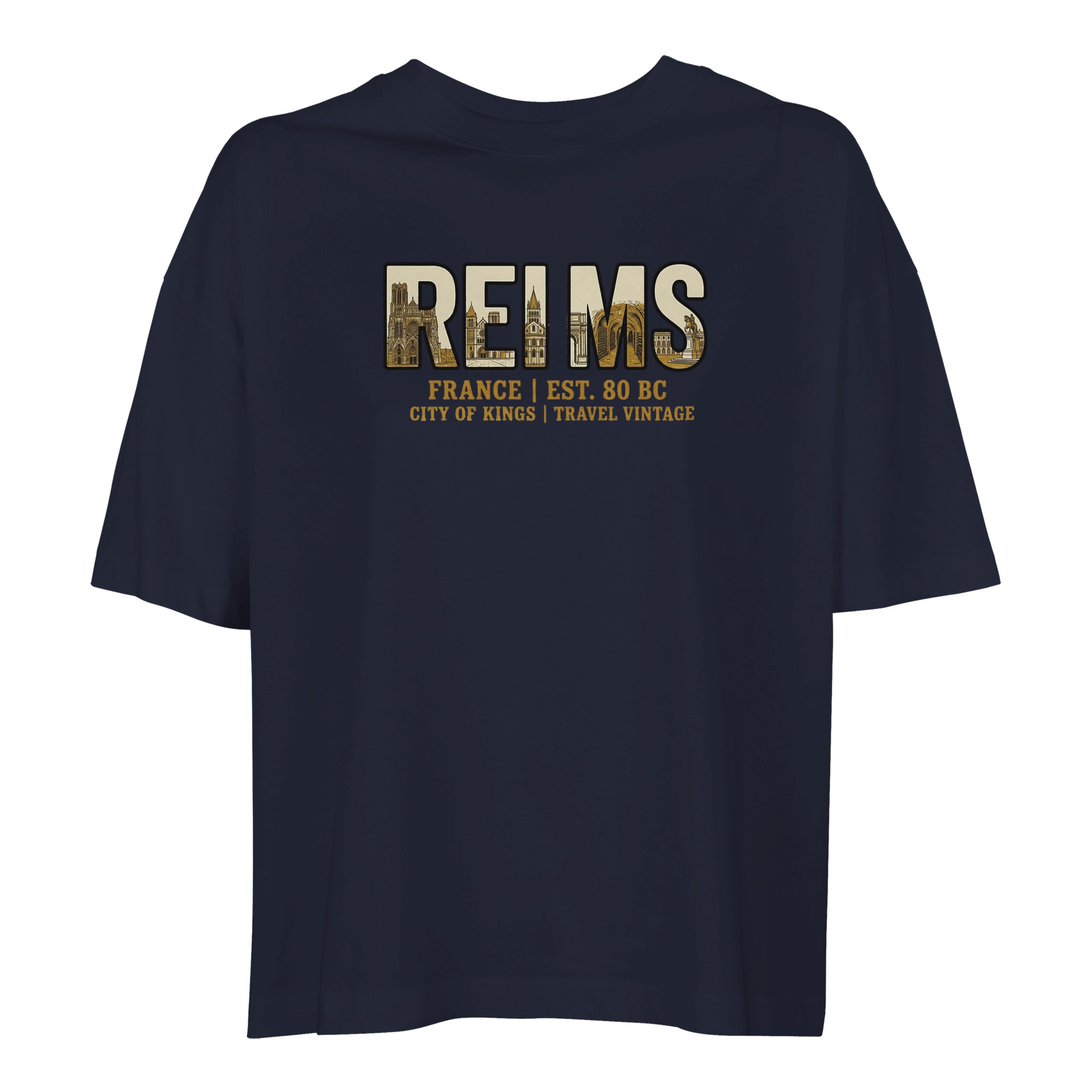 T-shirt Reims femme ample coton bio ville française T-shirt Reims femme ample coton bio ville française