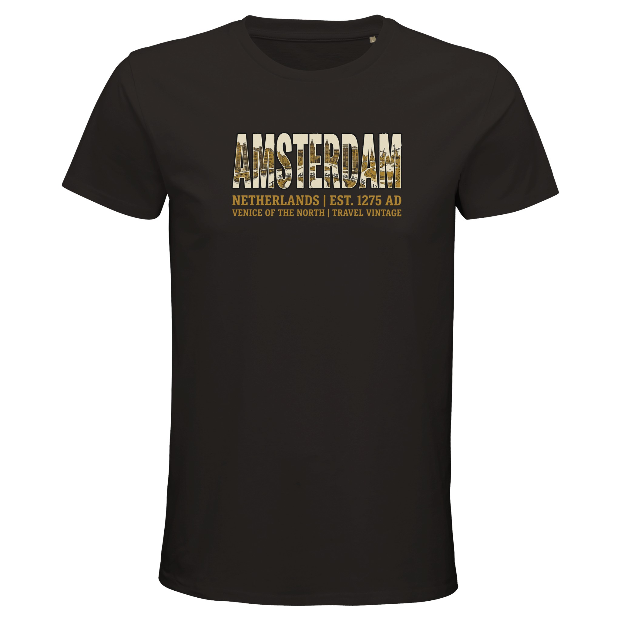 T-shirt Amsterdam homme bio ajusté T-shirt Amsterdam homme bio ajusté, coloris Deep Black