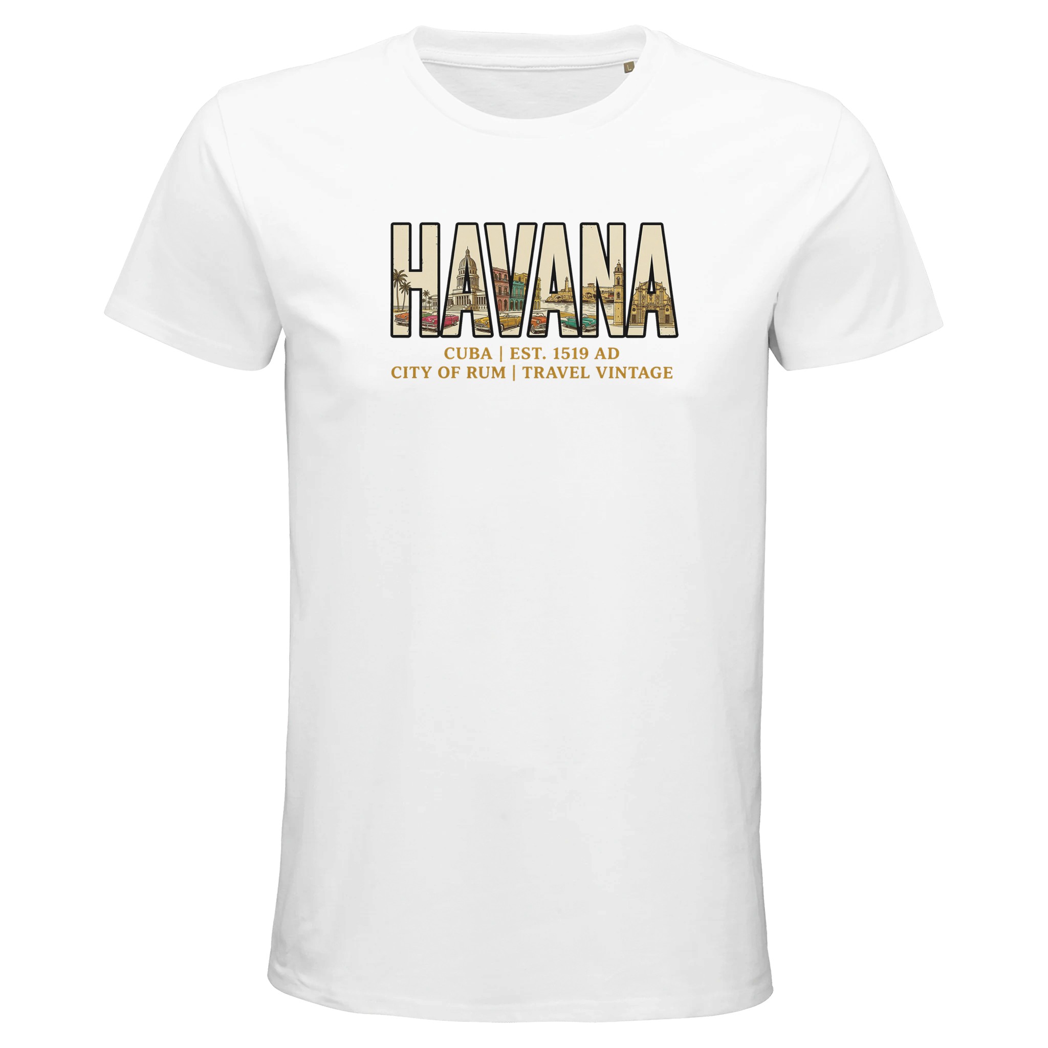 T-shirt La Havane homme bio ajusté T-shirt La Havane homme bio ajusté, coloris Blanc