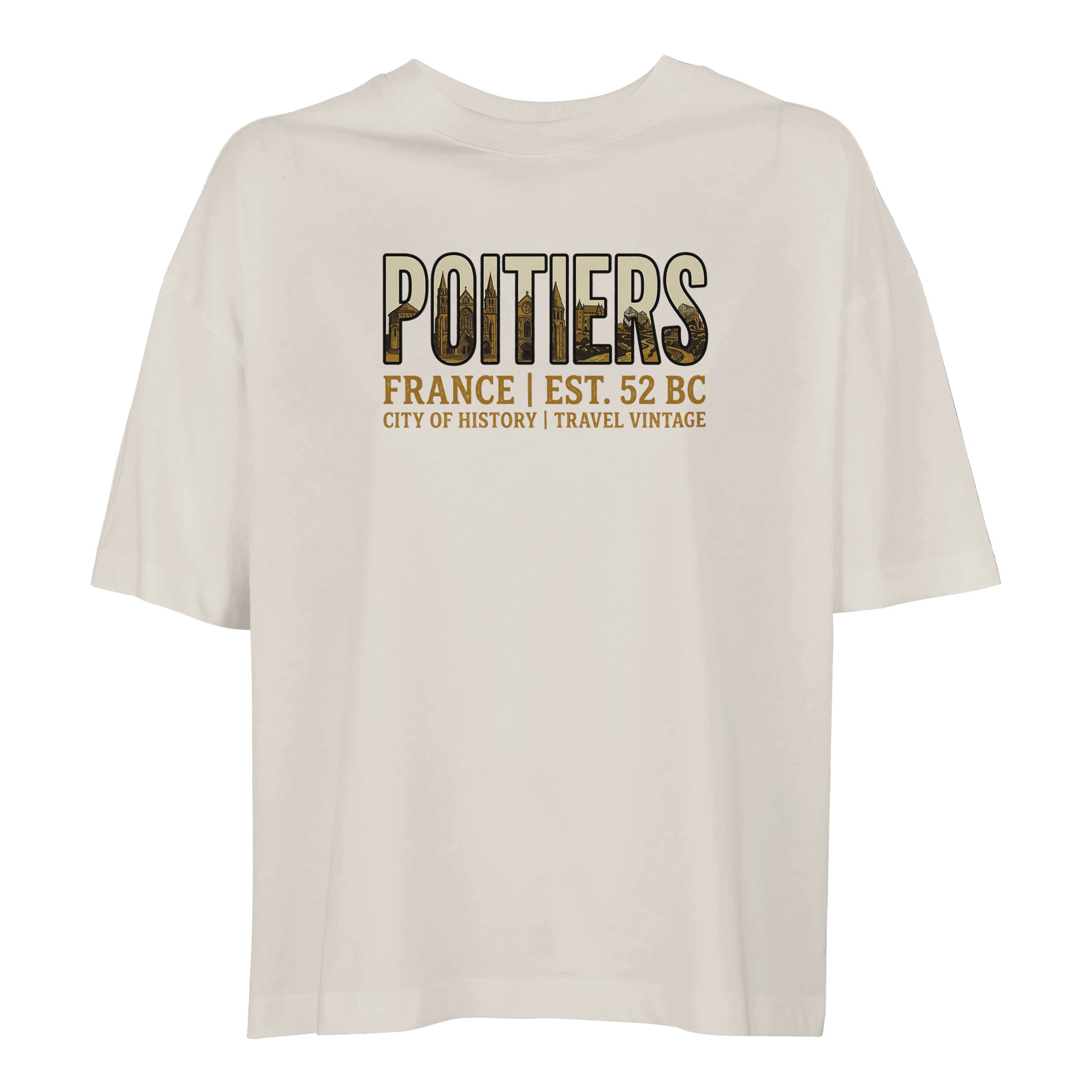 T-shirt Poitiers femme ample coton bio ville française T-shirt Poitiers femme ample coton bio ville française
