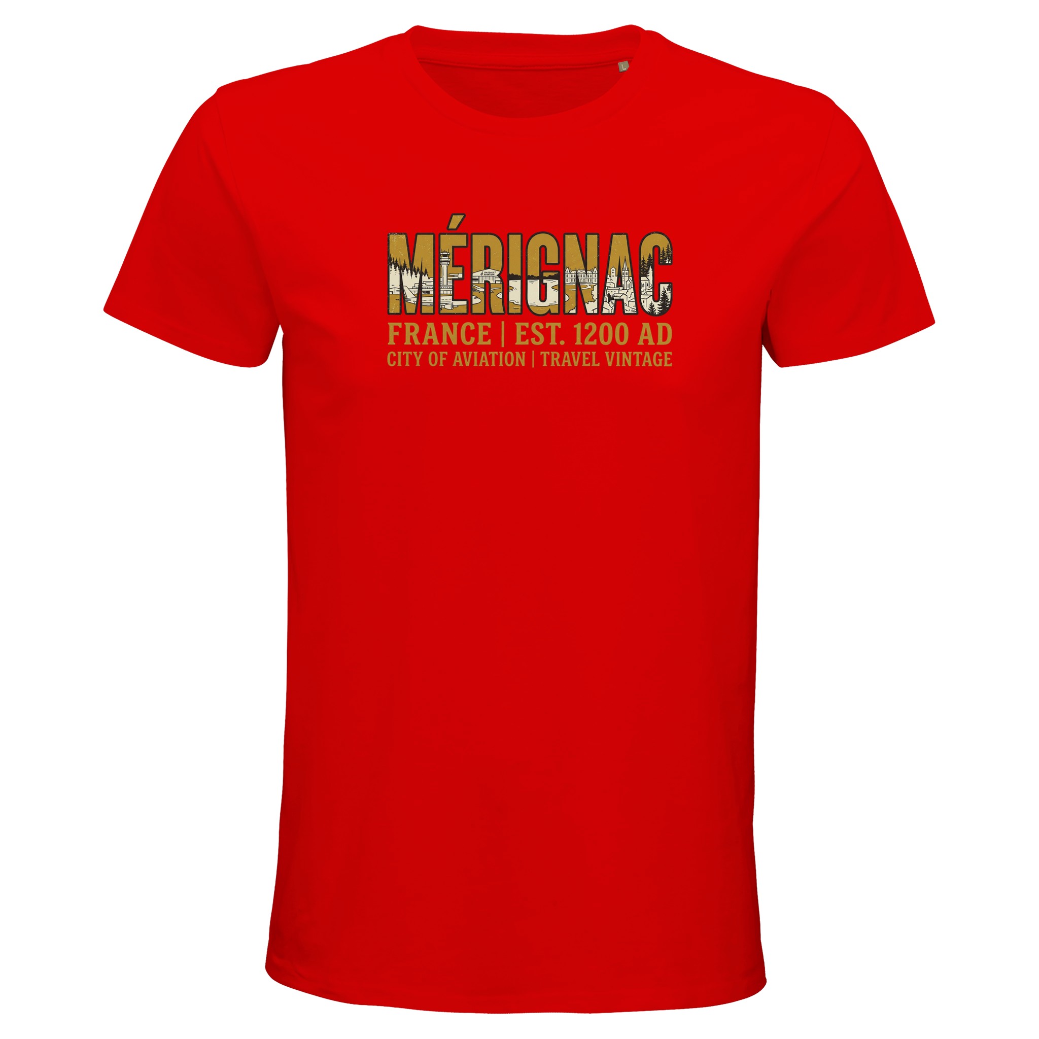 T-shirt Mérignac homme bio ajusté ville aviation T-shirt Mérignac homme bio ajusté ville aviation