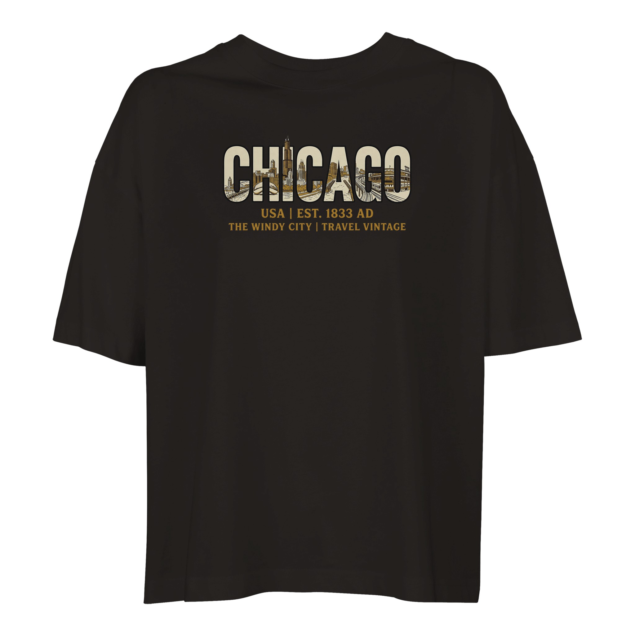 T-shirt Chicago femme ample coton en conversion bio T-shirt Chicago femme ample coton en conversion bio, coloris Deep Black