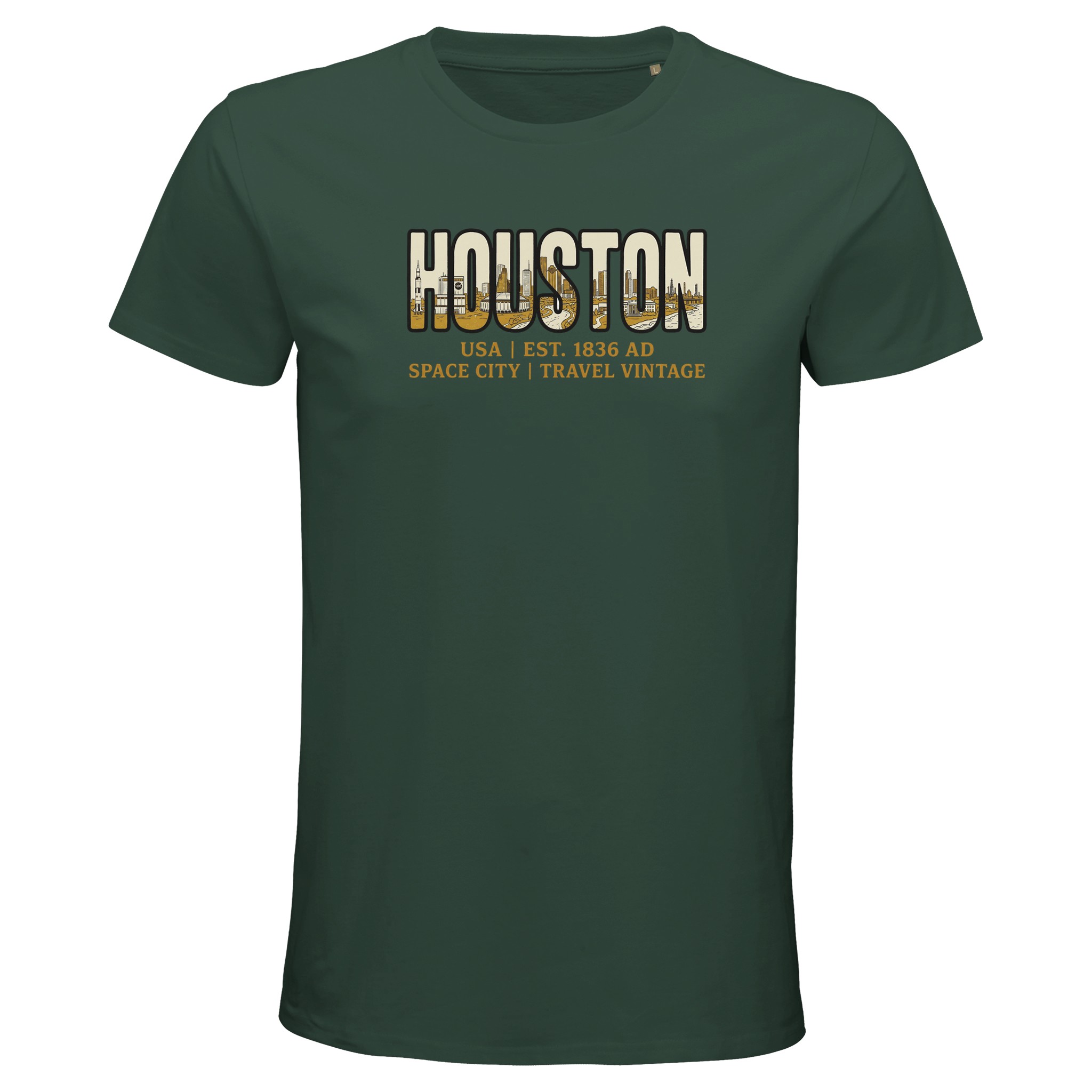 T-shirt Houston homme bio ajusté Space City T-shirt Houston homme bio ajusté Space City, coloris Vert bouteille