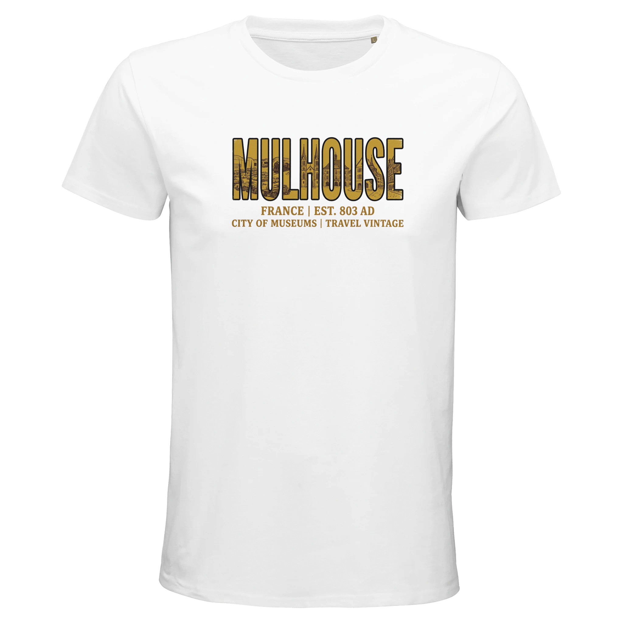 T-shirt Mulhouse homme bio ajusté ville française T-shirt Mulhouse homme bio ajusté ville française