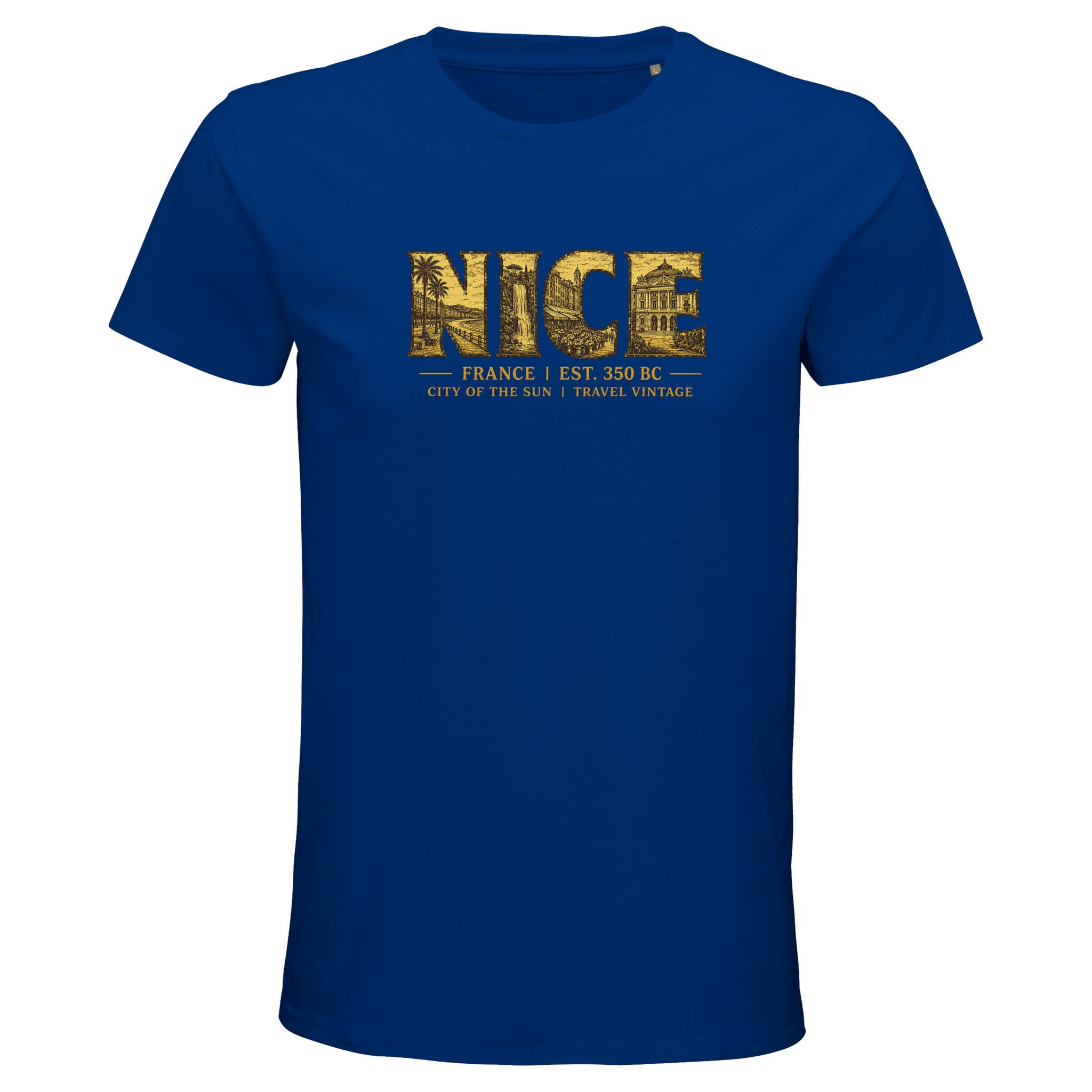 T-shirt Nice homme bio ajusté ville Côte dAzur T-shirt Nice homme bio ajusté ville Côte dAzur