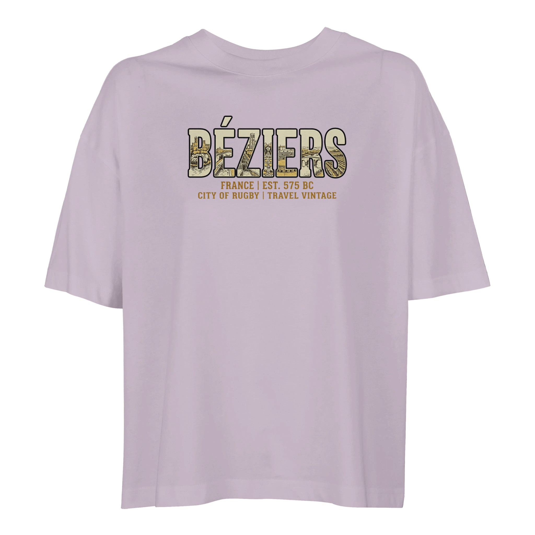 T-shirt Béziers femme ample coton bio ville rugby T-shirt Béziers femme ample coton bio ville rugby