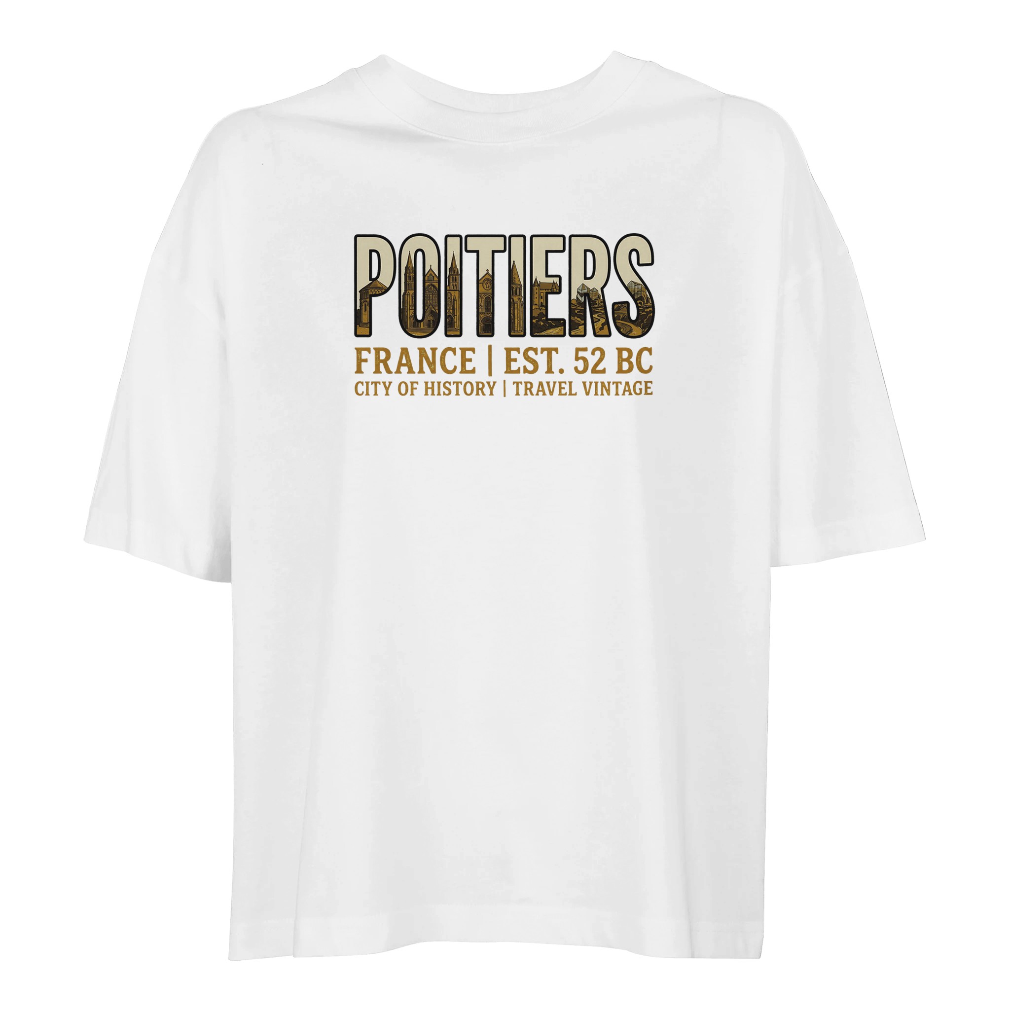 T-shirt Poitiers femme ample coton bio ville française T-shirt Poitiers femme ample coton bio ville française
