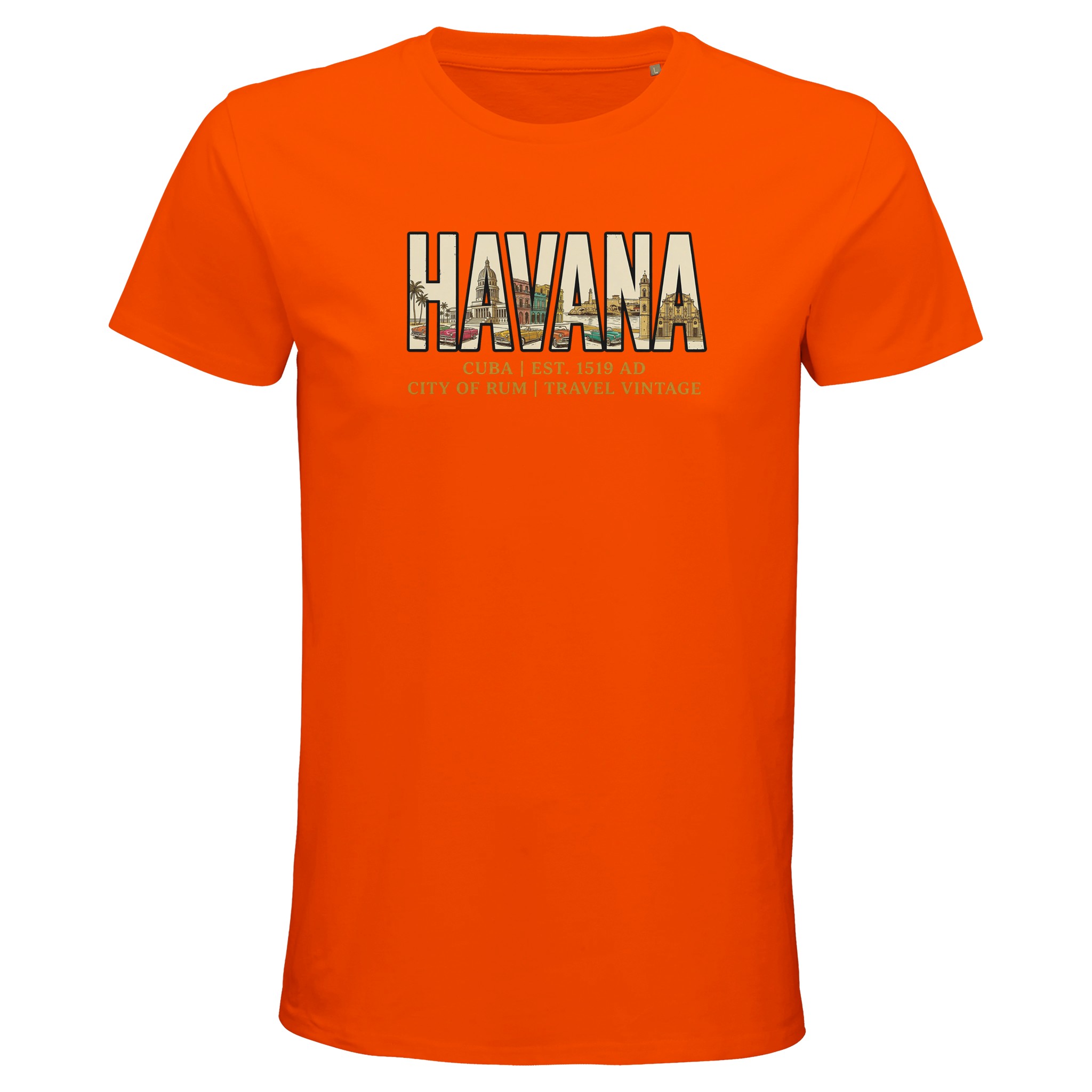 T-shirt La Havane homme bio ajusté T-shirt La Havane homme bio ajusté, coloris Orange